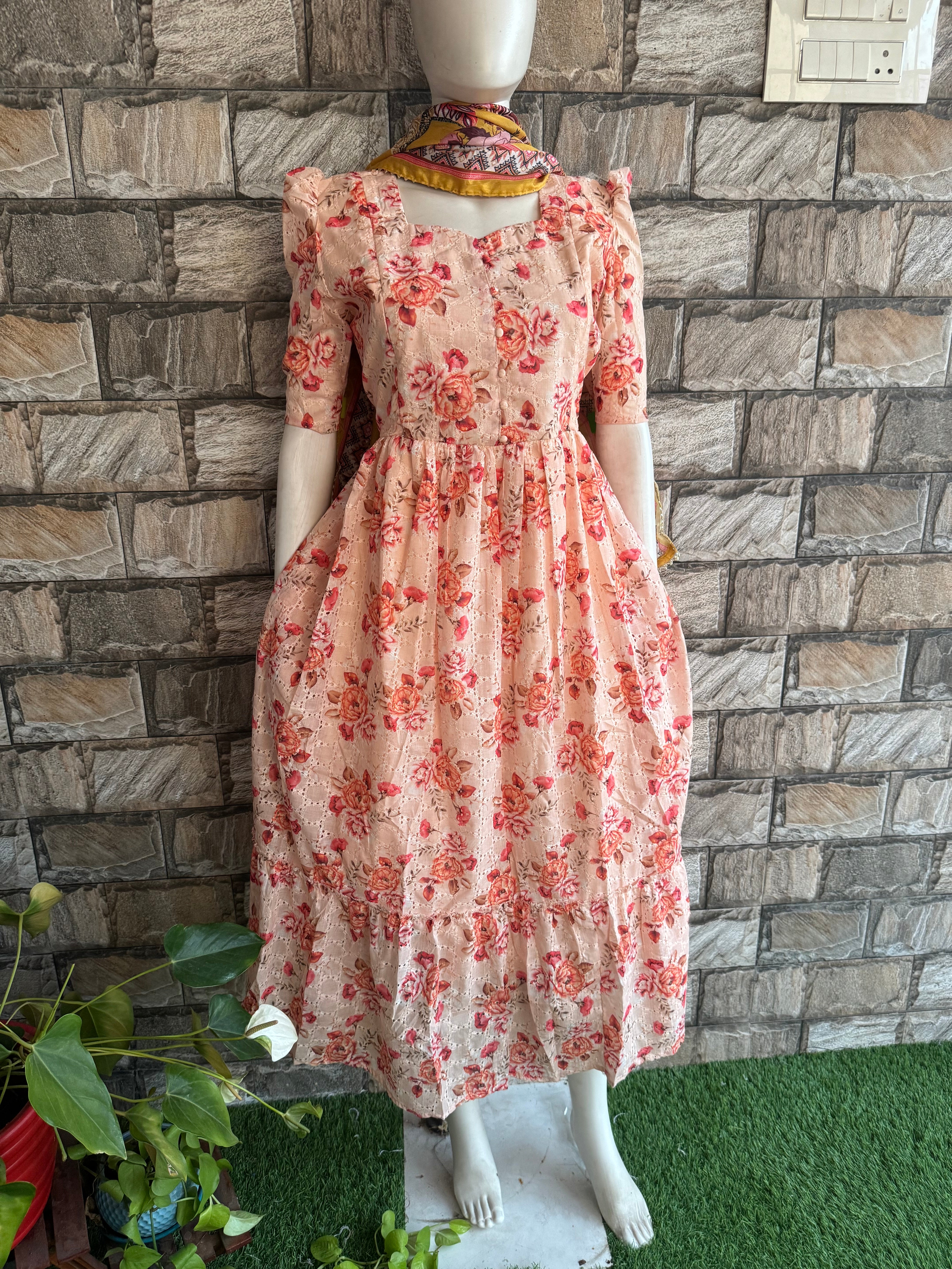 Mild Peach Hacoba Maternity maxi