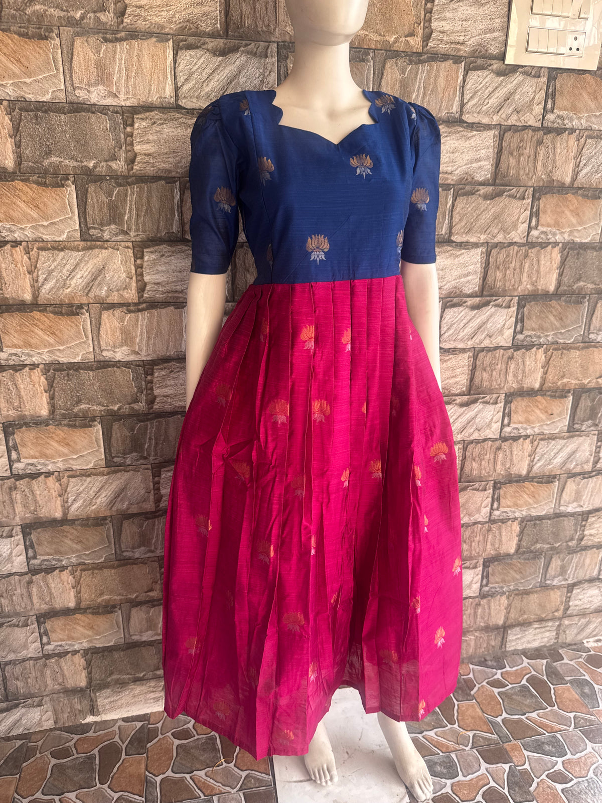 Festive wear Maternity raw silk maxi
