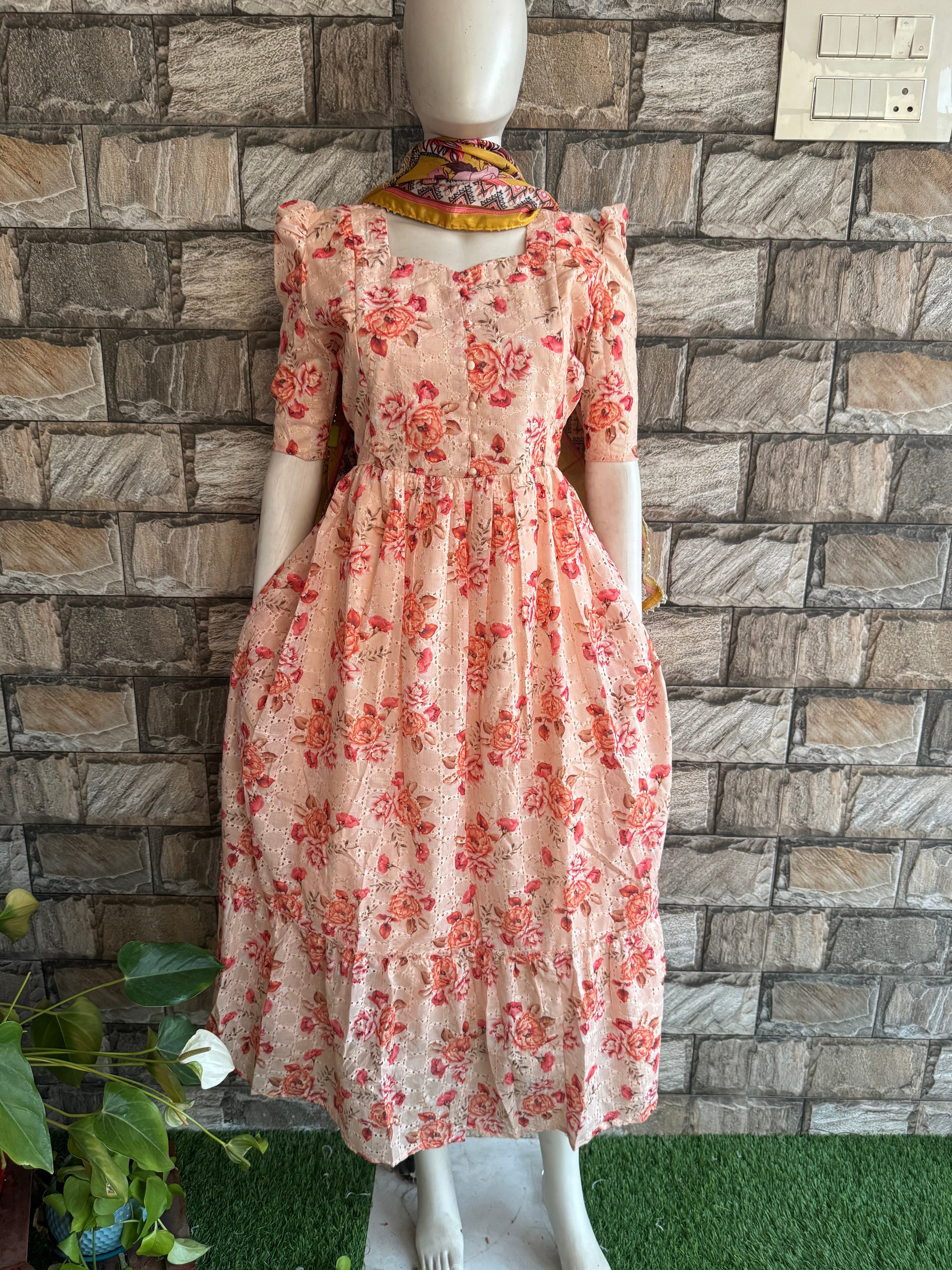 Mild Peach Hacoba Maternity maxi