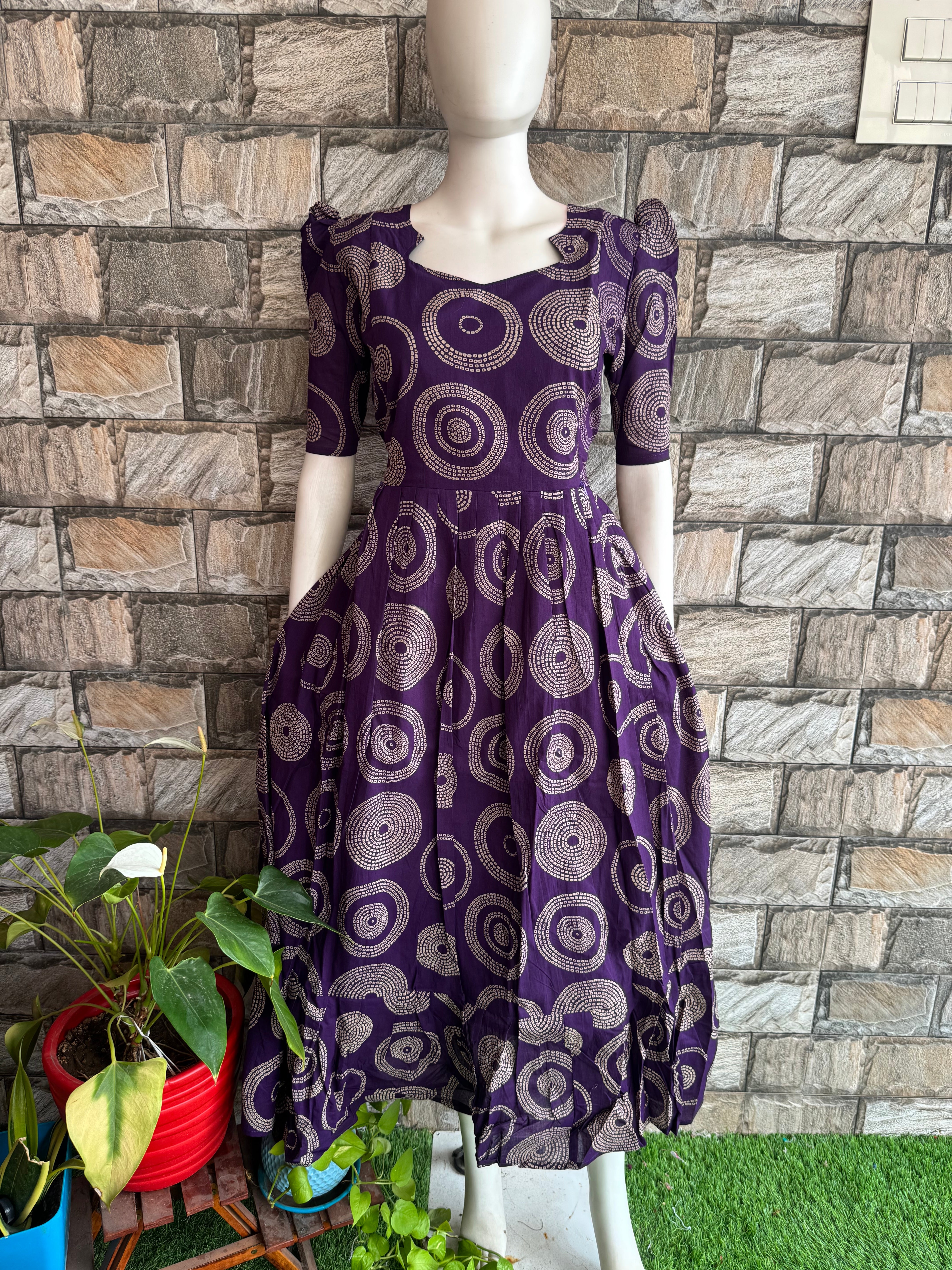 Black current soft cotton Maternity maxi