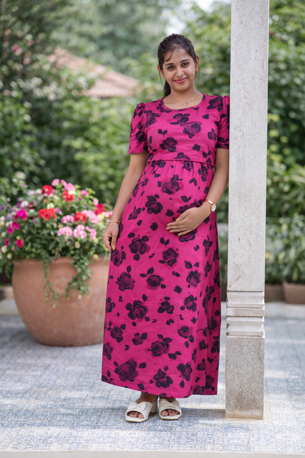 Pink Maternity pull up longue wear
