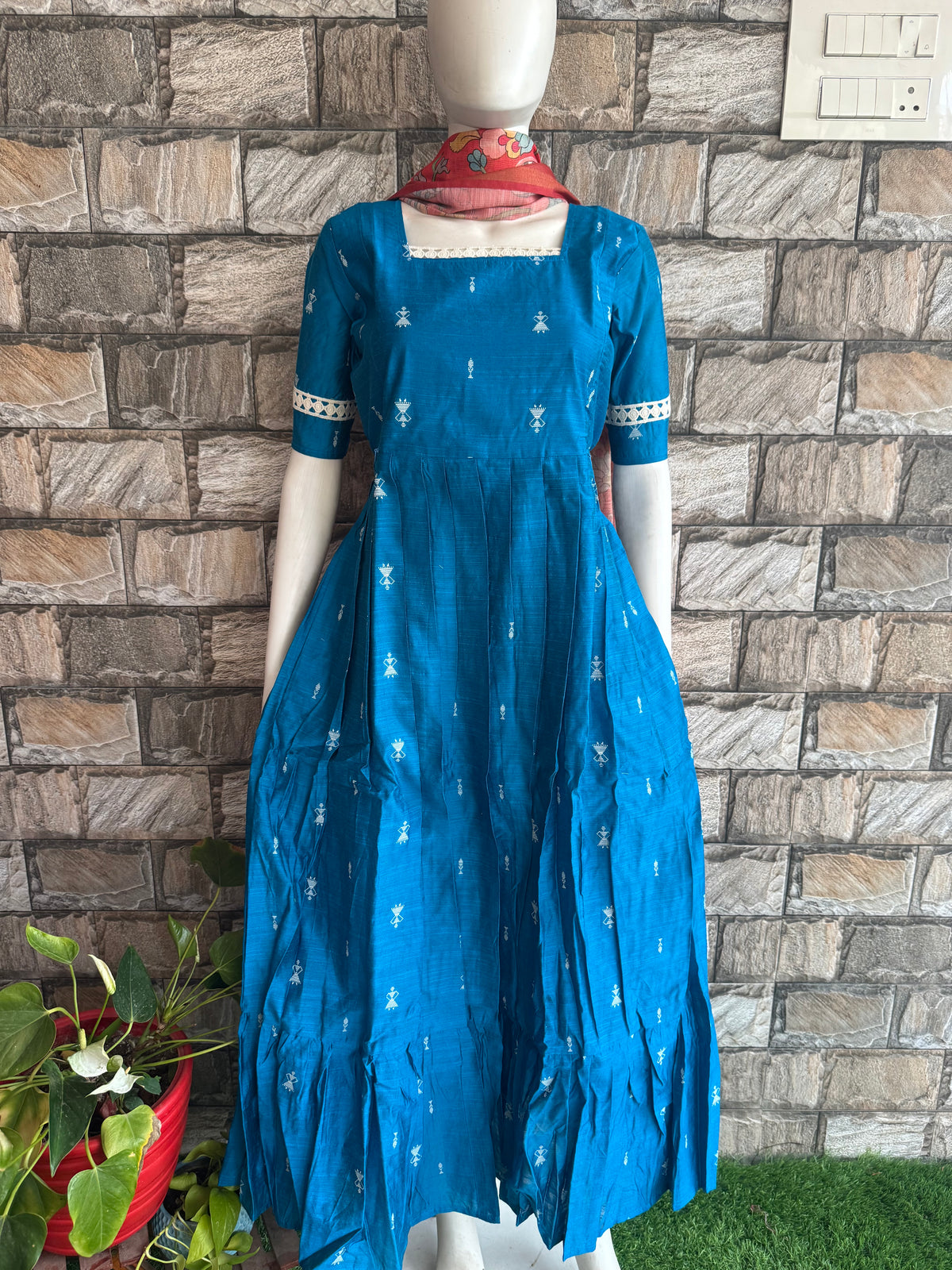 Diwali series Maternity raw silk maxi- without Dupatta