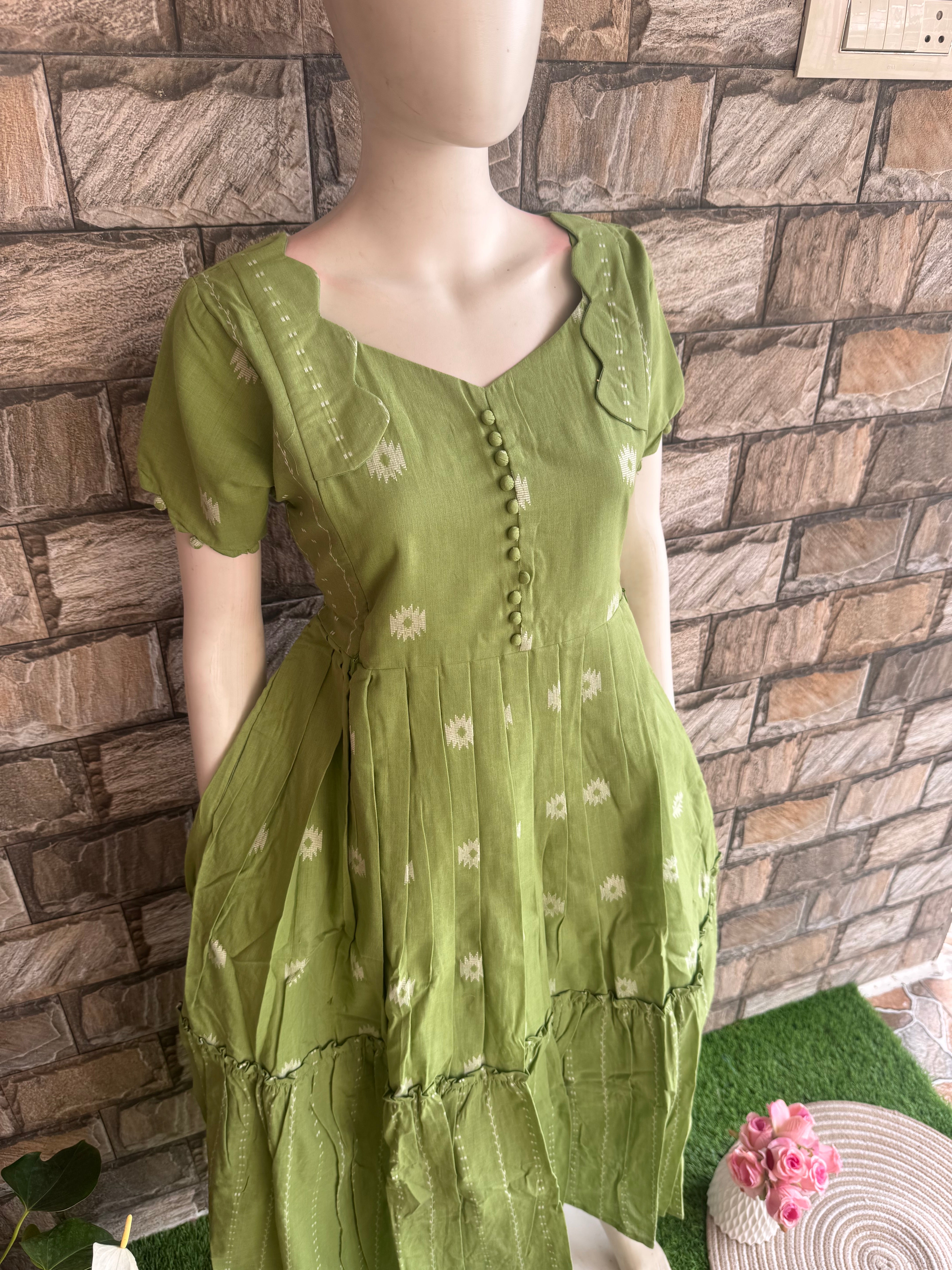 Maternity maxi Handloom cotton Best price Pista Green