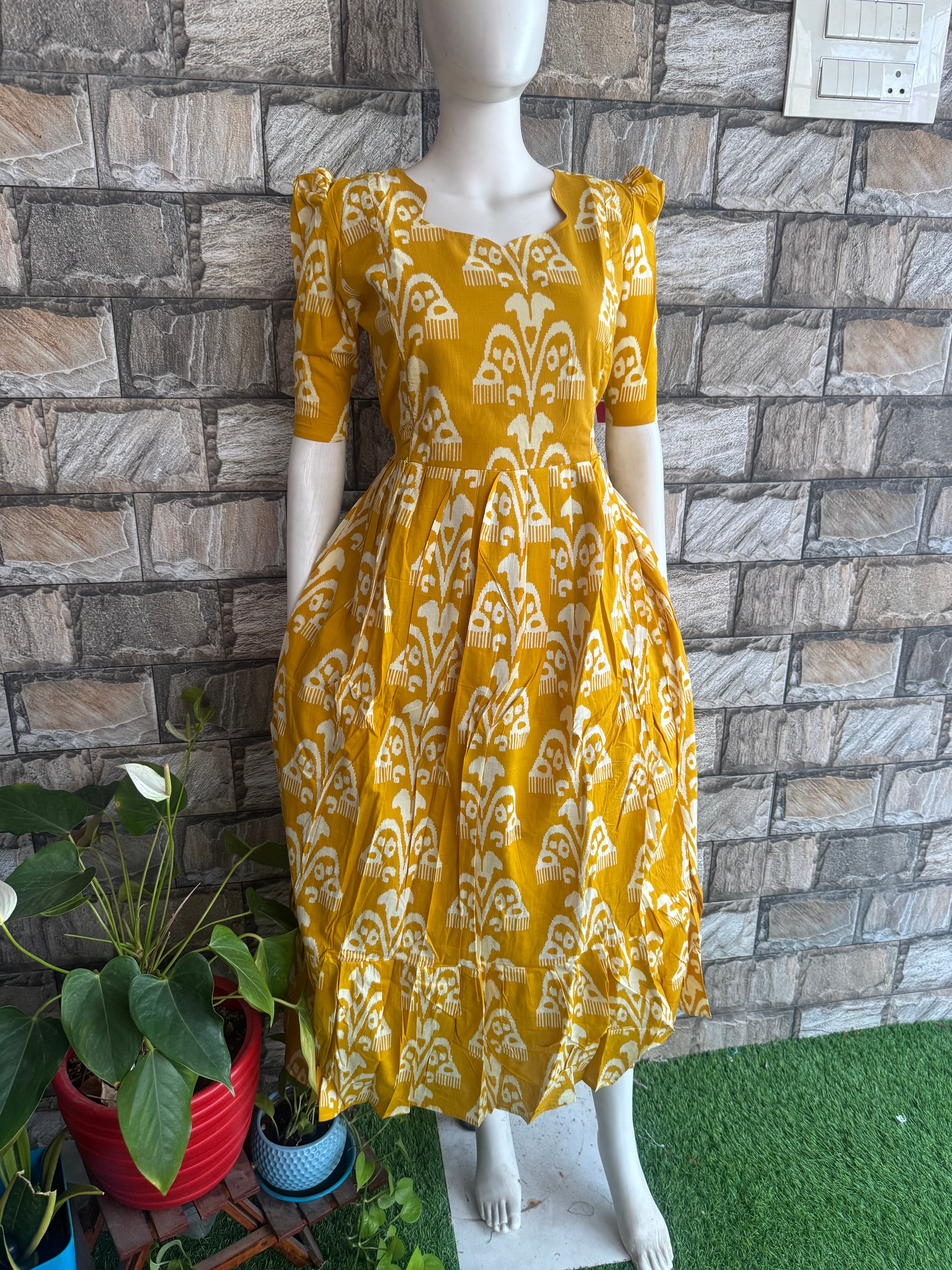 Mustard yellow soft cotton Maternity maxi