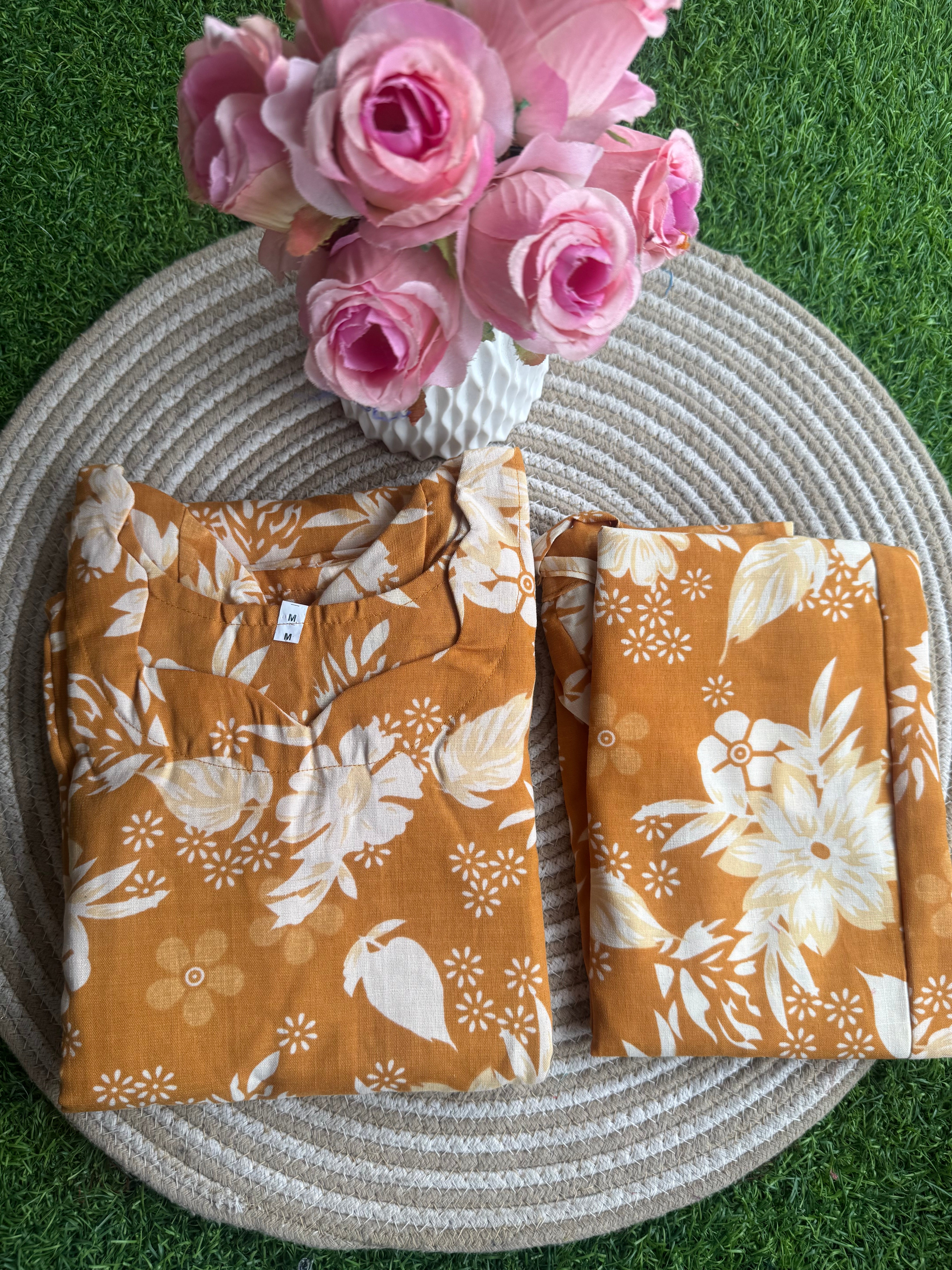 Mustard Co ord Set Top +Pant