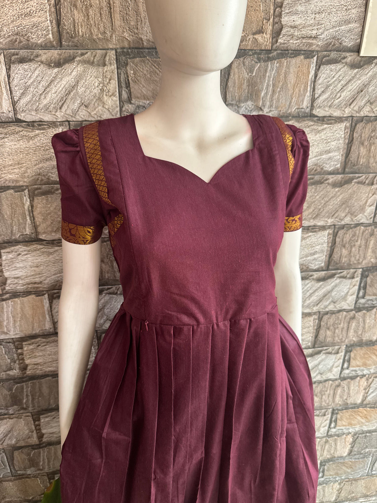 Diwali series Maternity raw silk maxi maroon  - without Dupatta PRE ORDER 4 business days