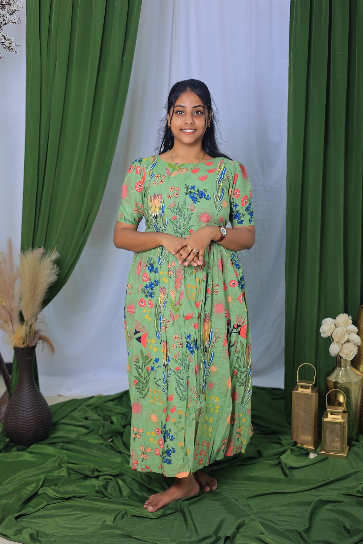 Soft cotton Maternity Feeding maxi Sweet heart