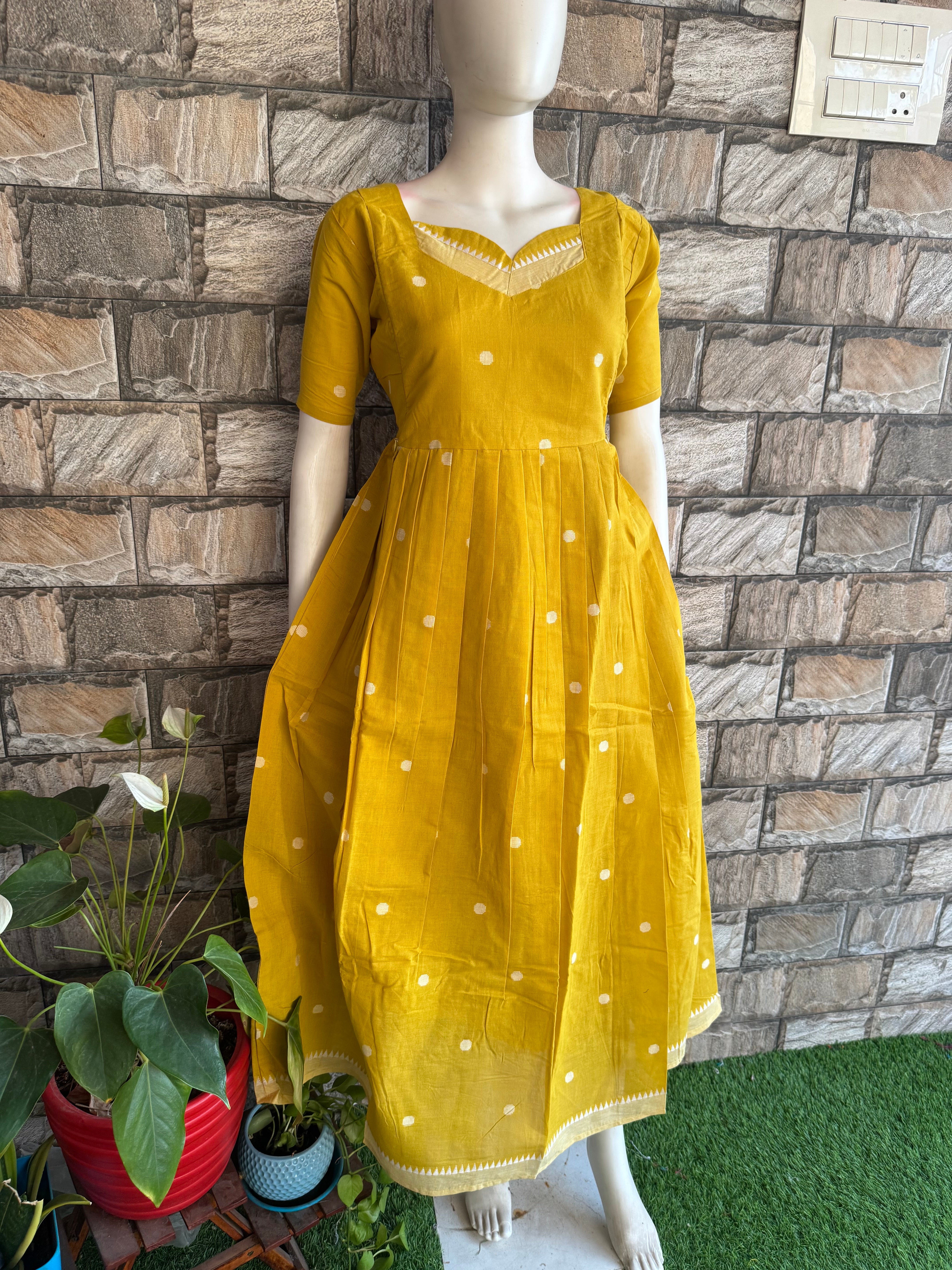 Maternity maxi Handloom cotton Best price Mango yellow