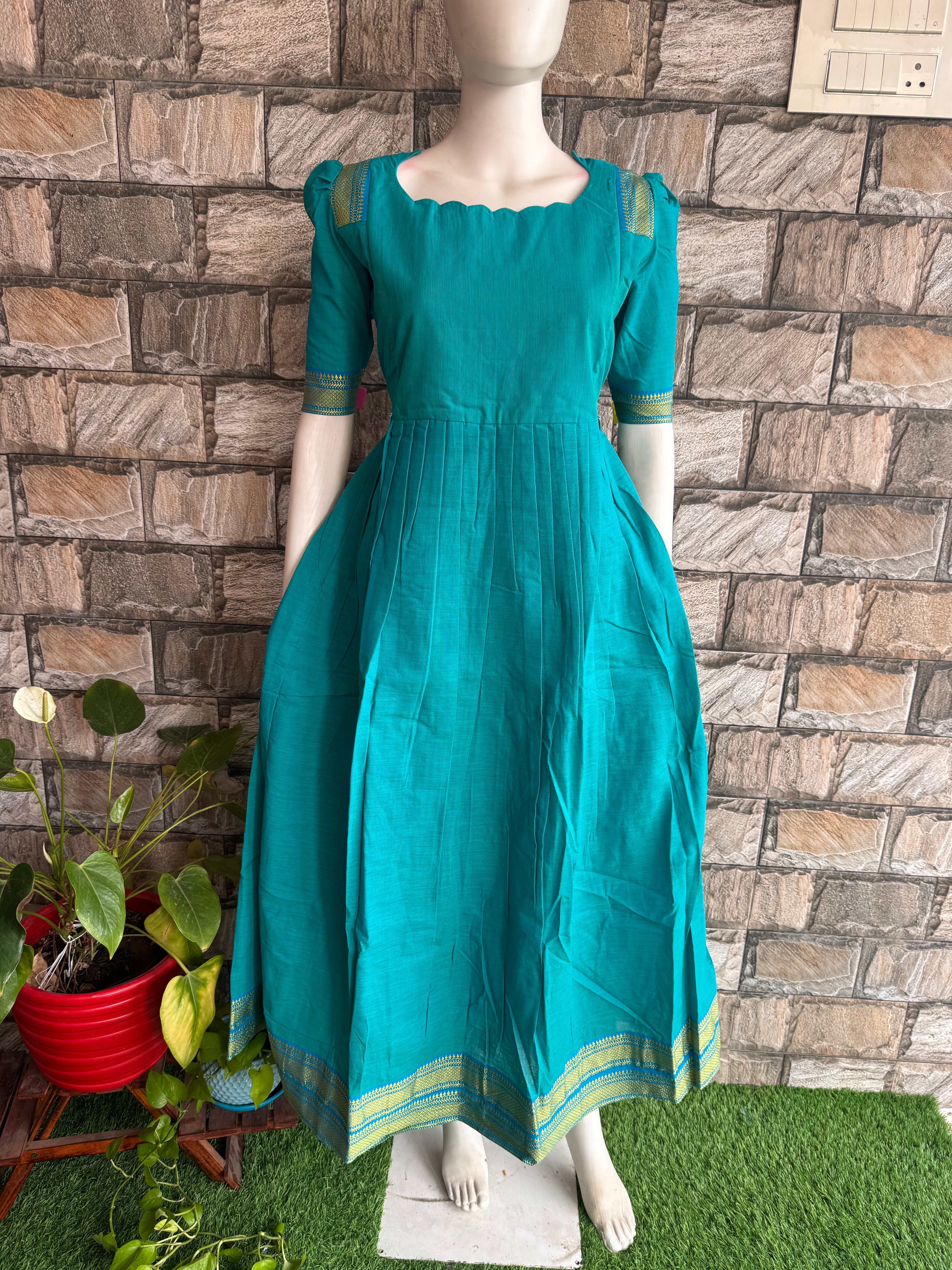 Maternity maxi Handloom cotton Best price Sky blue