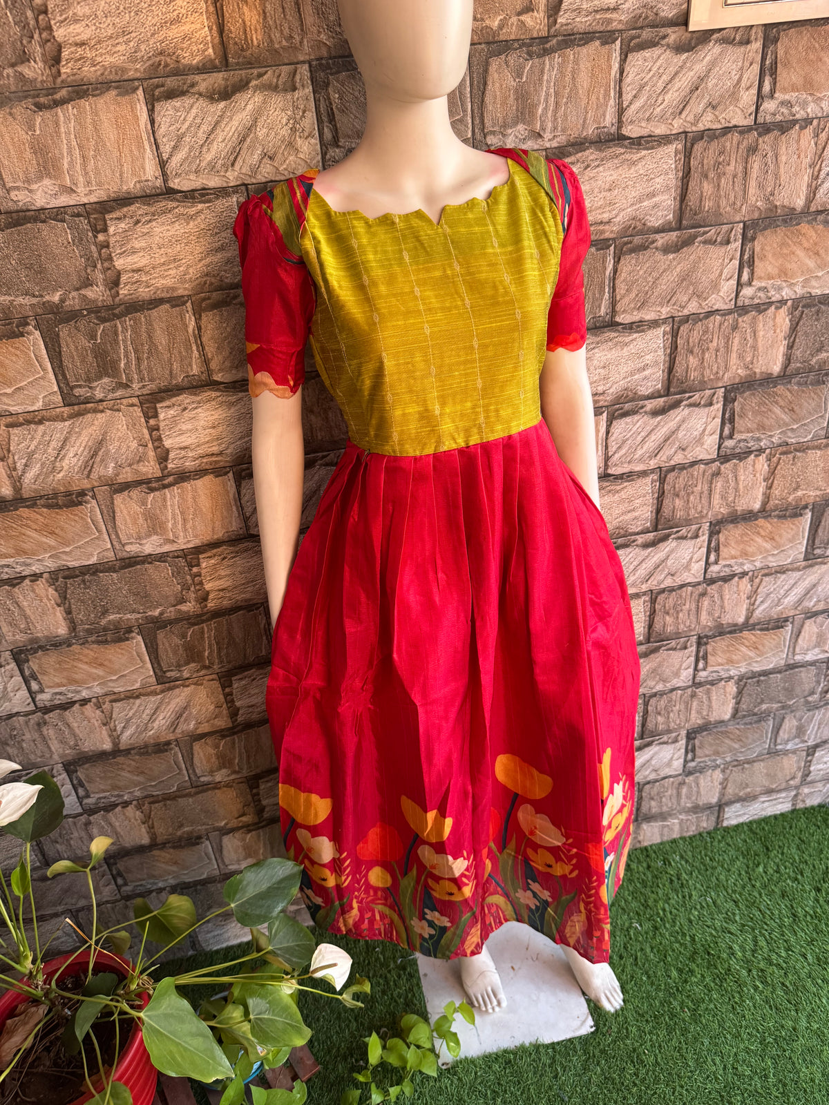 Chanderi Festive Maternity maxi