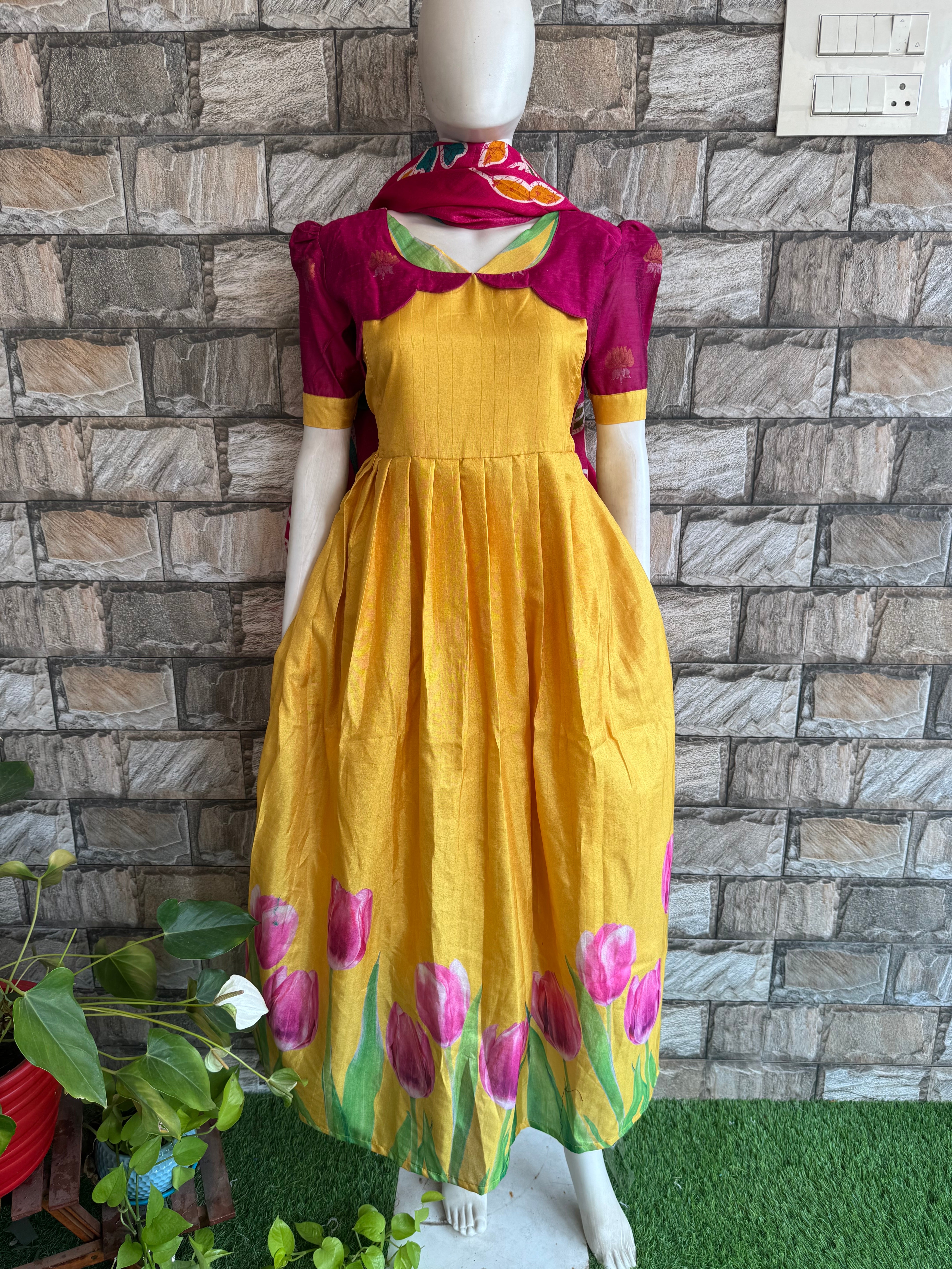 Chanderi Fabric Maternity maxi #sale