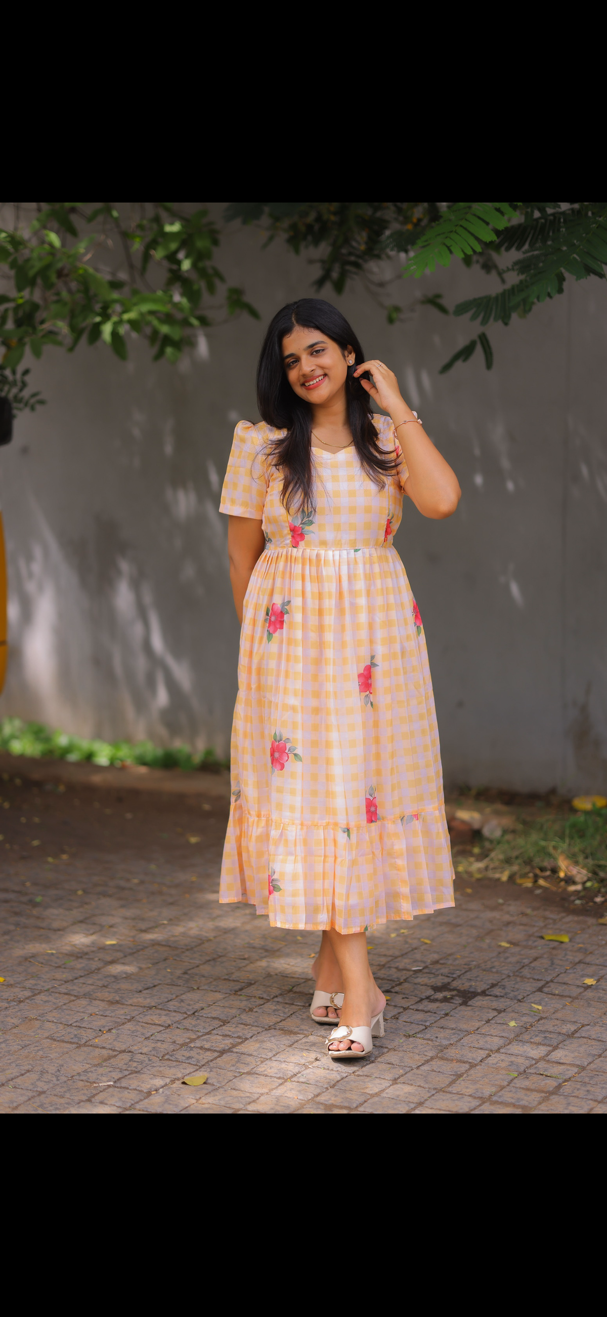 Premium mul Chanderi  cotton Maternity maxi Mango yellow