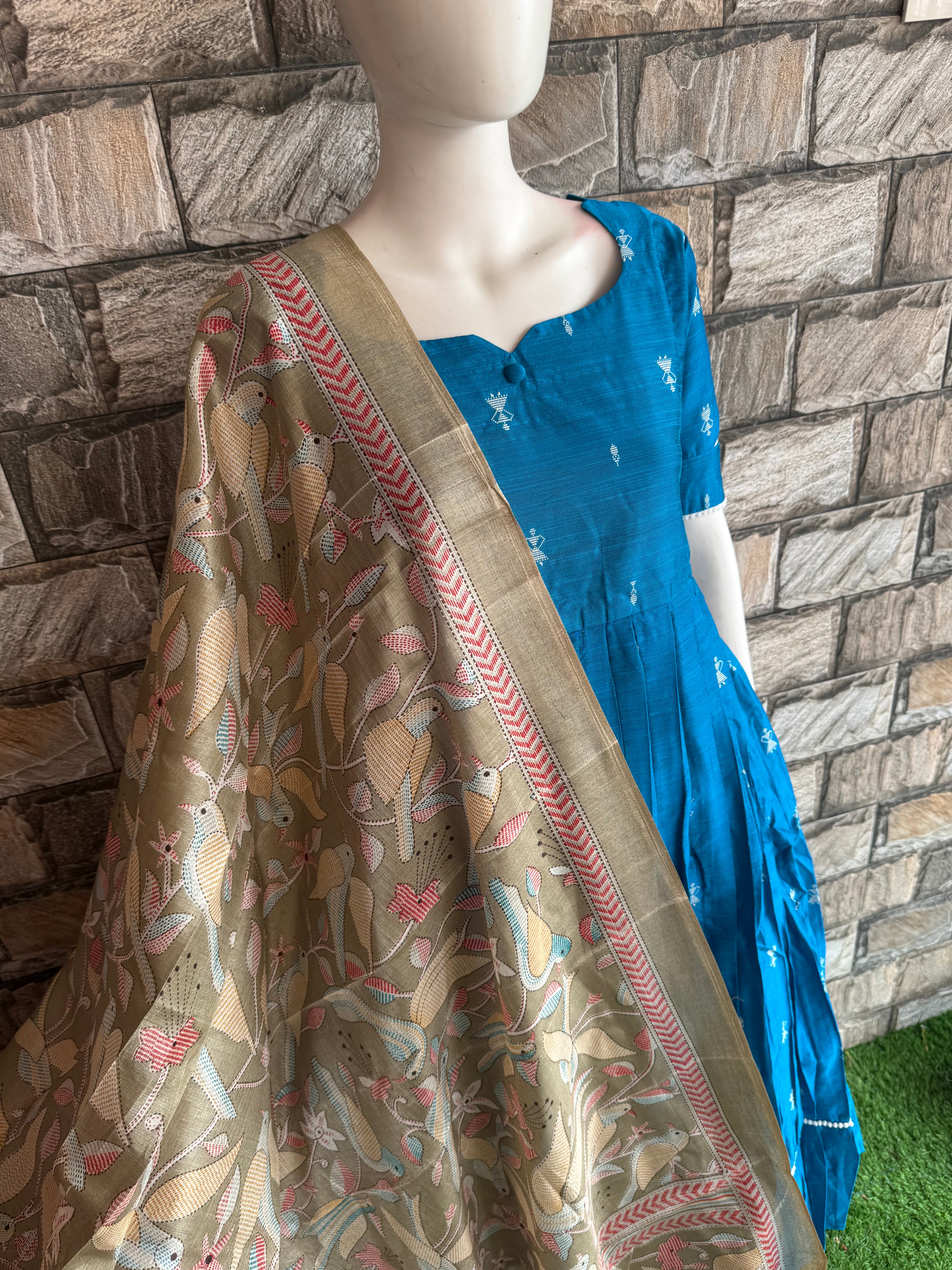 Cream shade Poly khadhi dupatta