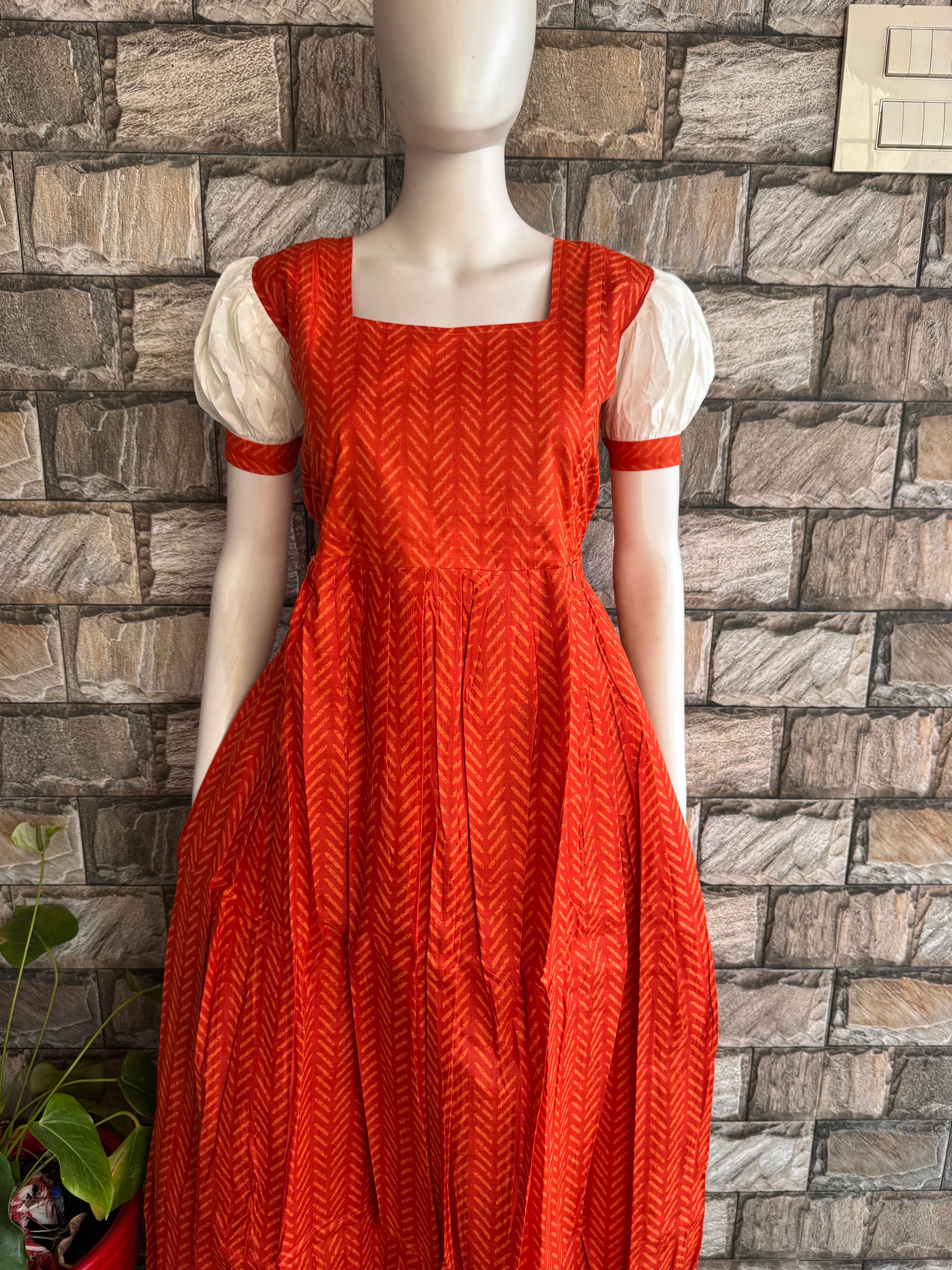 Orange soft cotton Maternity maxi