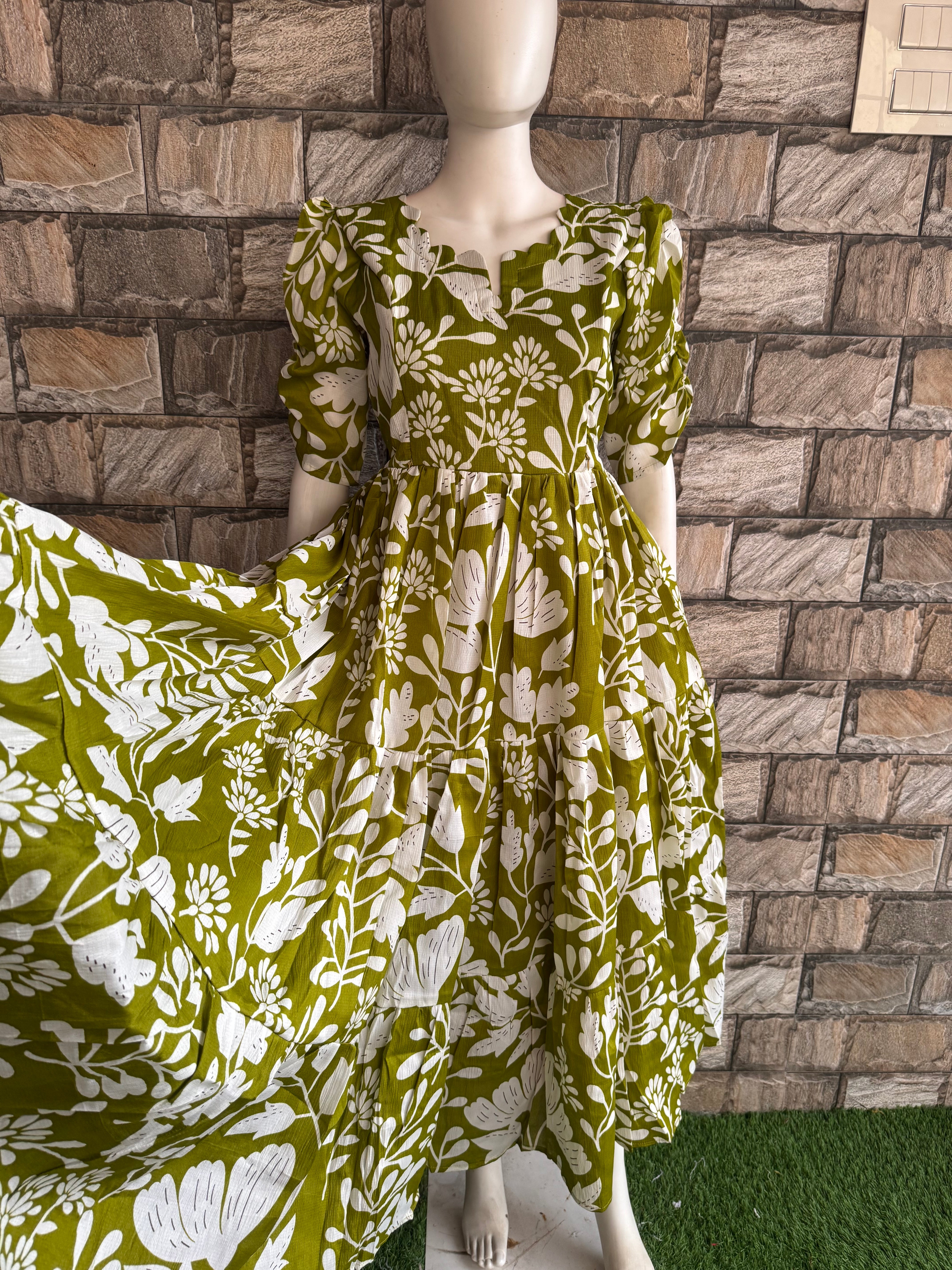 Parrot green shade Delta Maternity maxi
