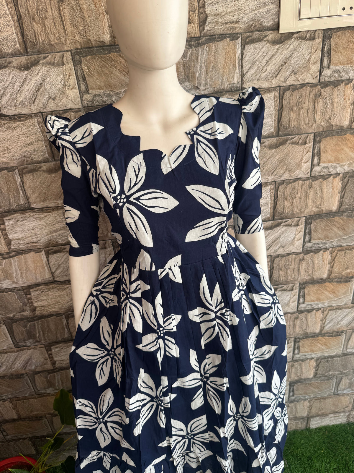 Premium soft  cotton Maternity maxi Budget launch. NAVY BLUE