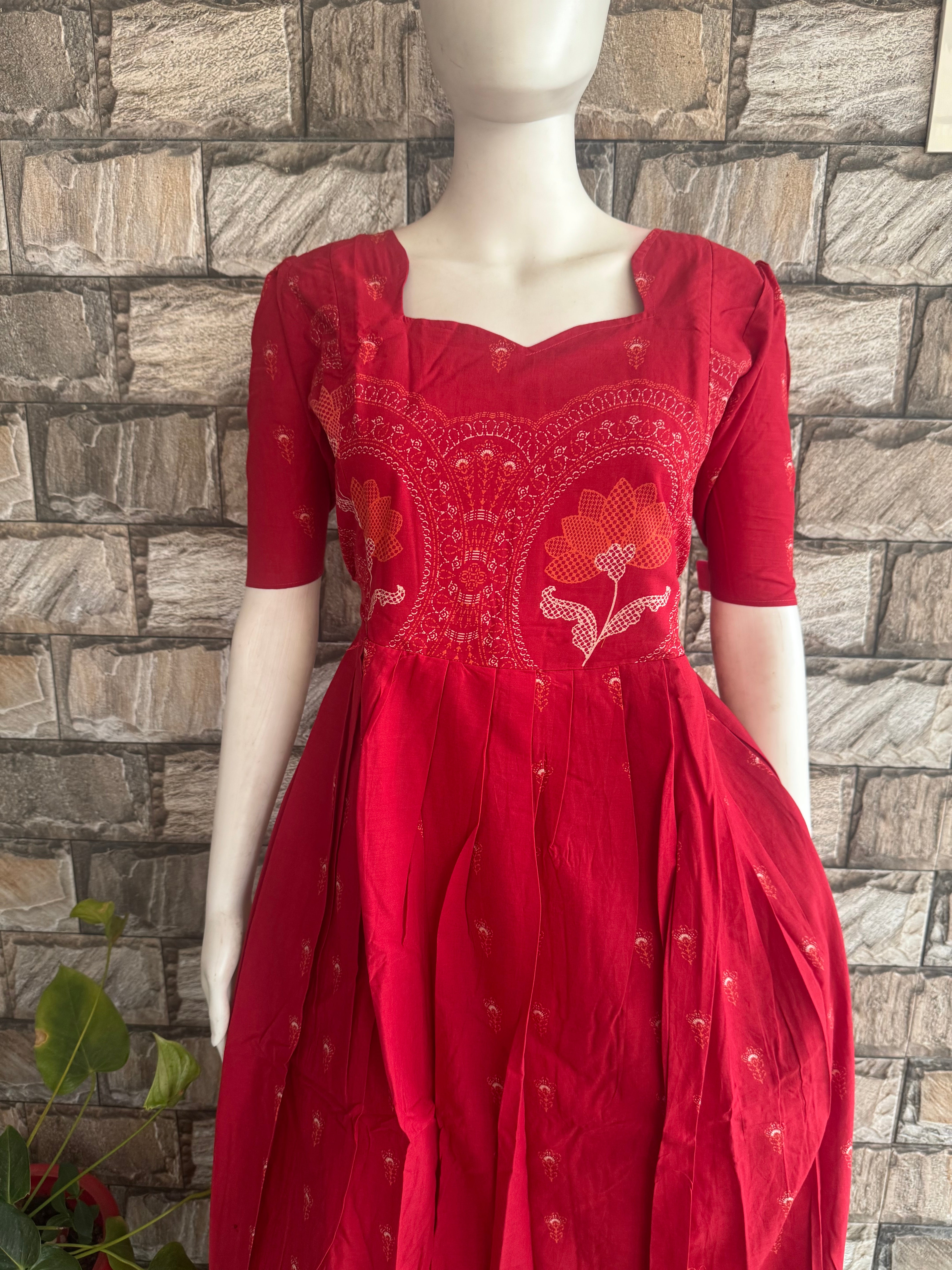 Soft cotton Maternity maxi - Kumkum