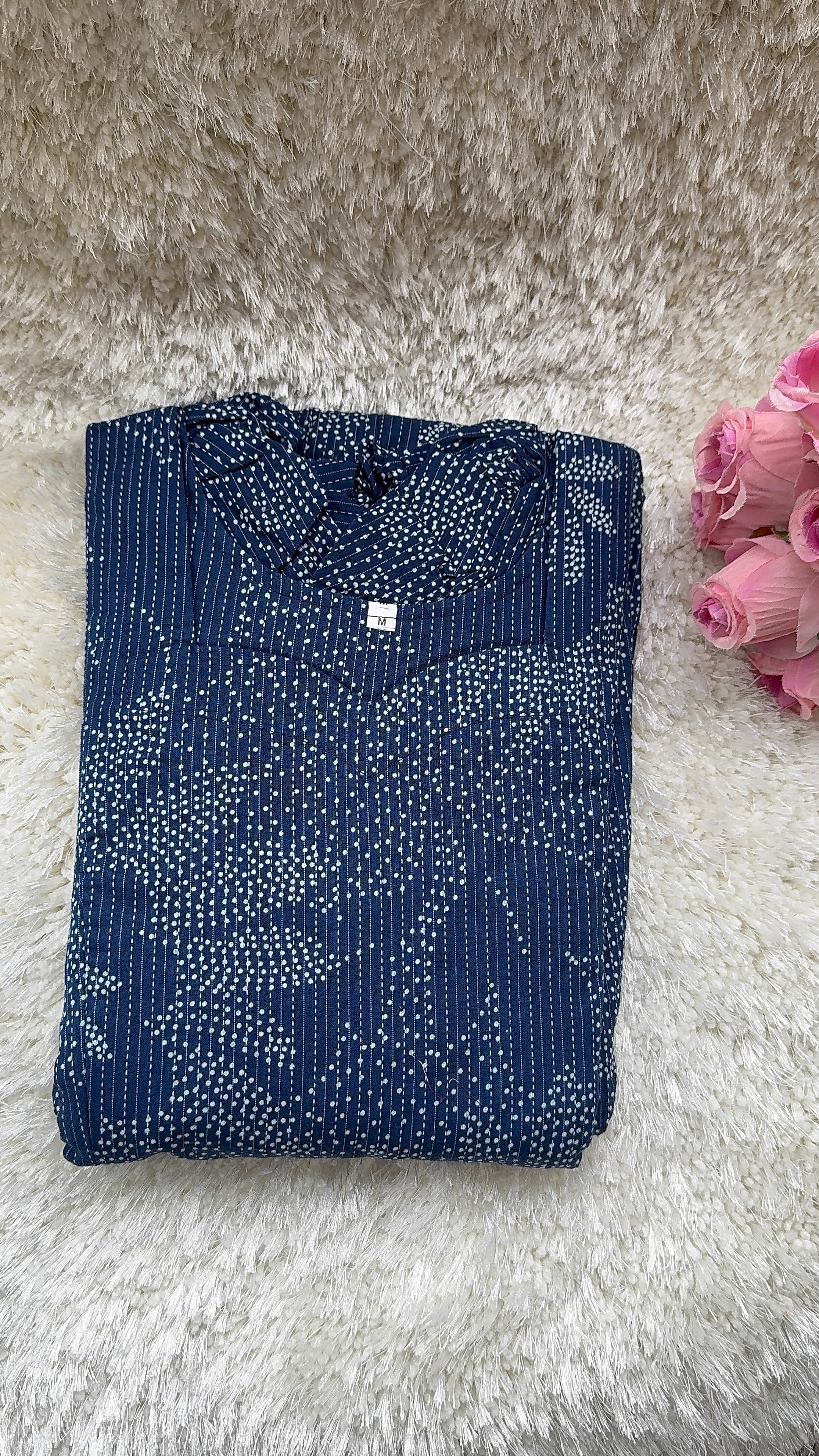 Soft kanta cotton Maternity Feeding  maxi - Indigo