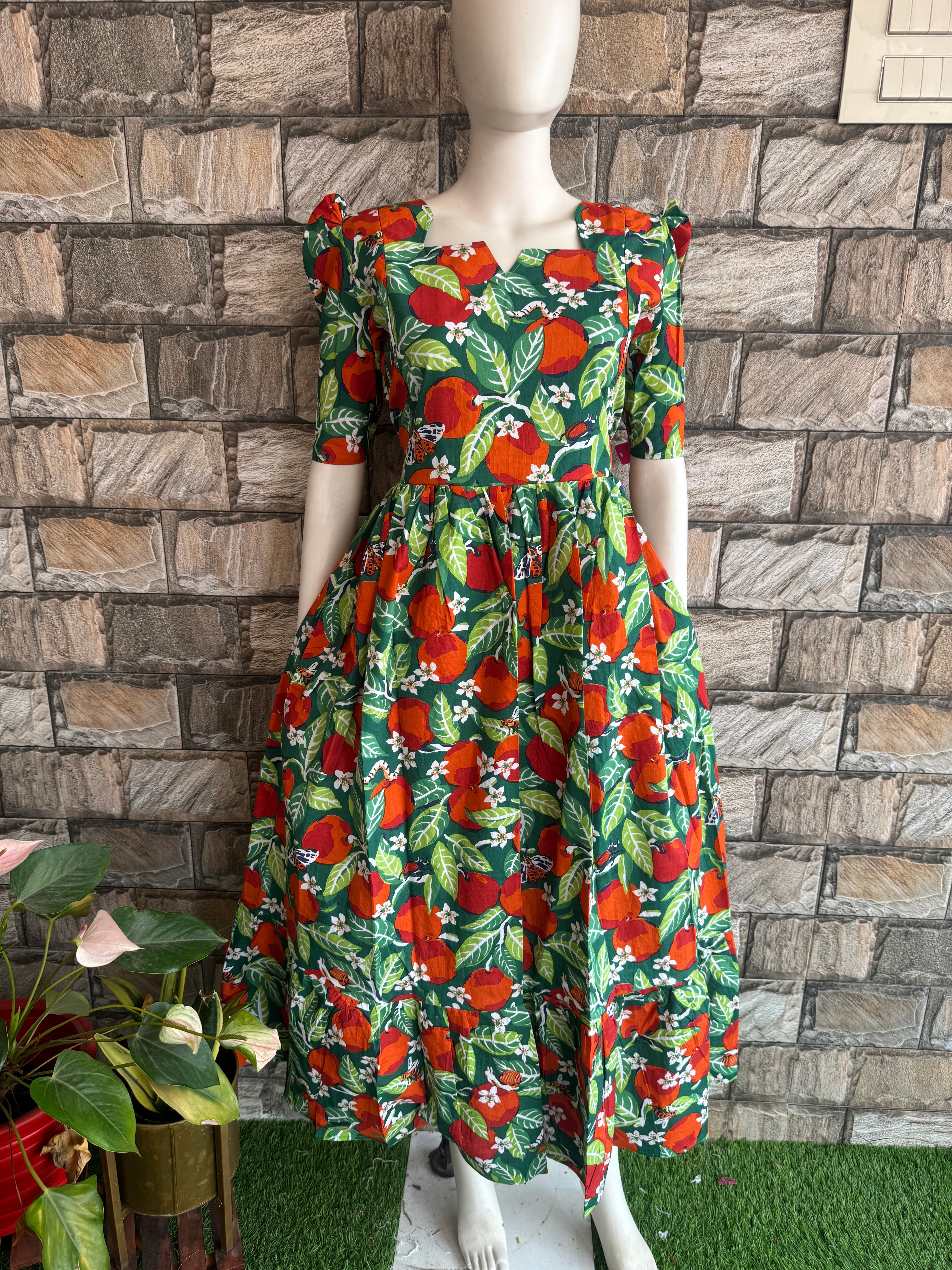 Poplin cotton Maternity maxi