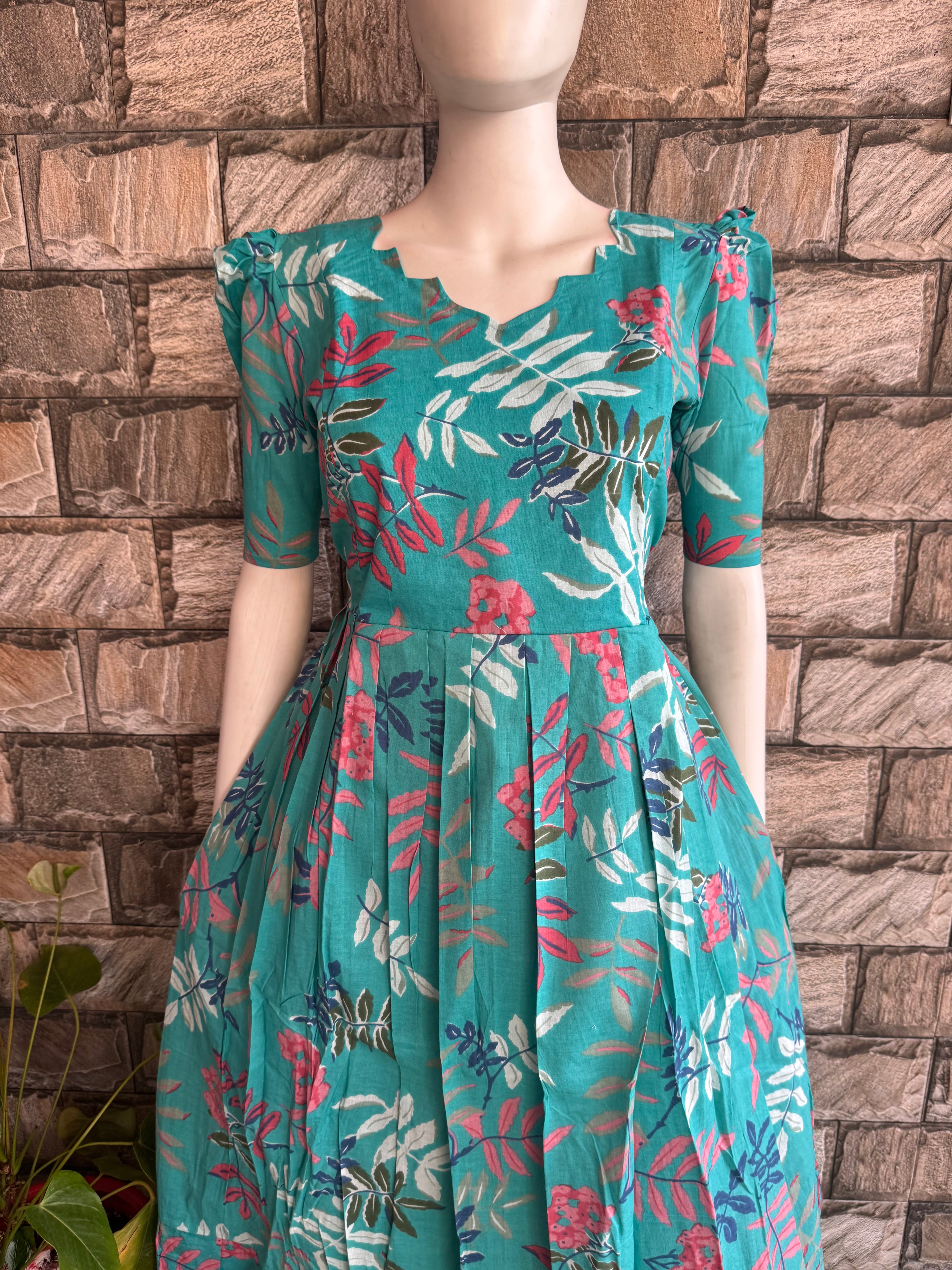 Pale Sky blue soft cotton Maternity maxi