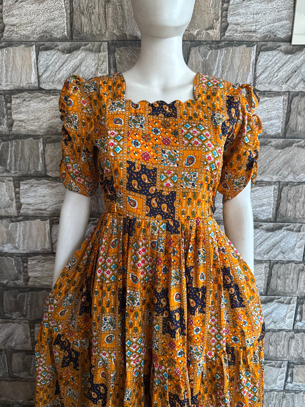 Delta crepe Maternity maxi Mustard yellow
