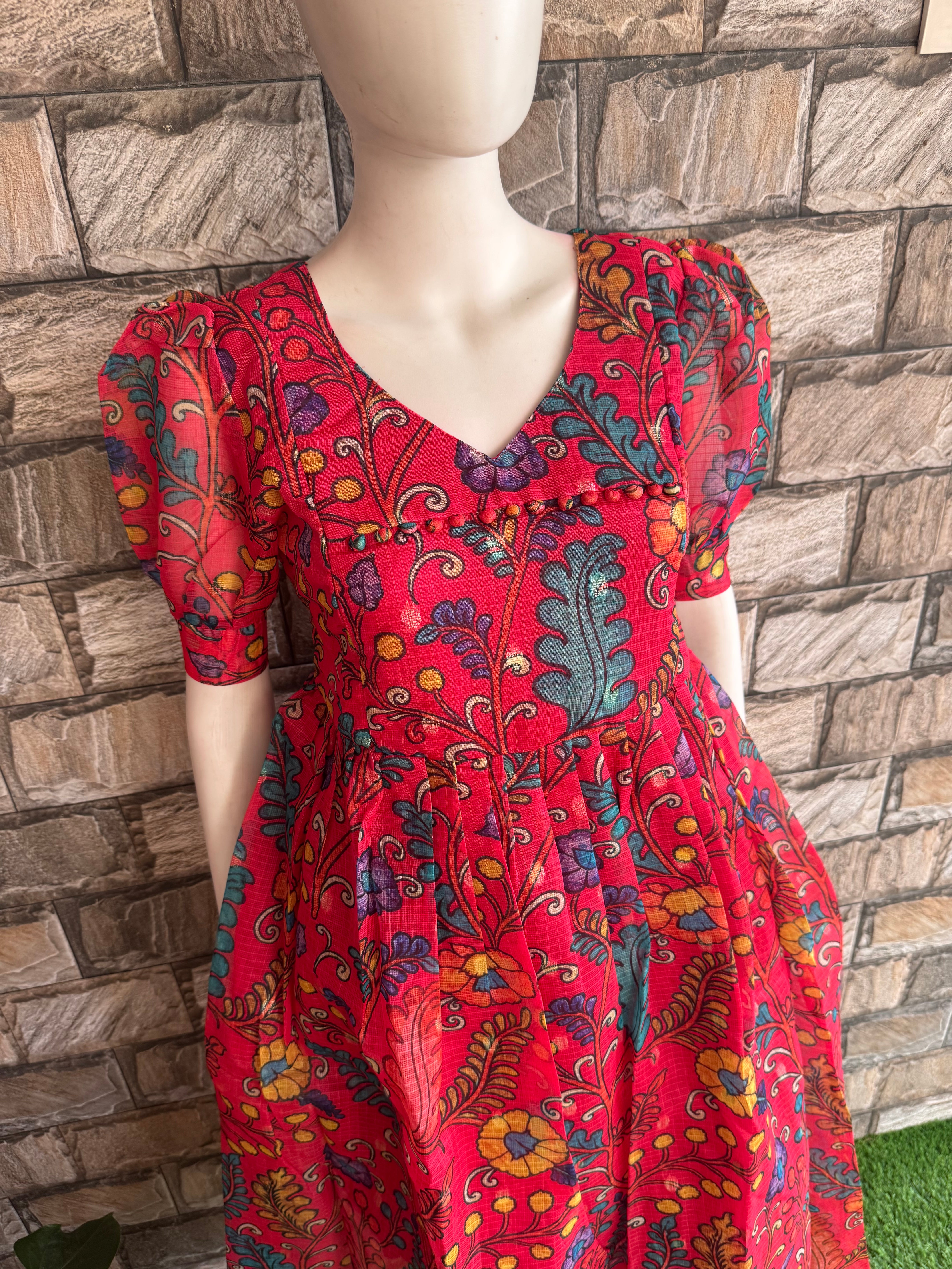 Kota Soft fabric Maternity maxi Reddish Peach