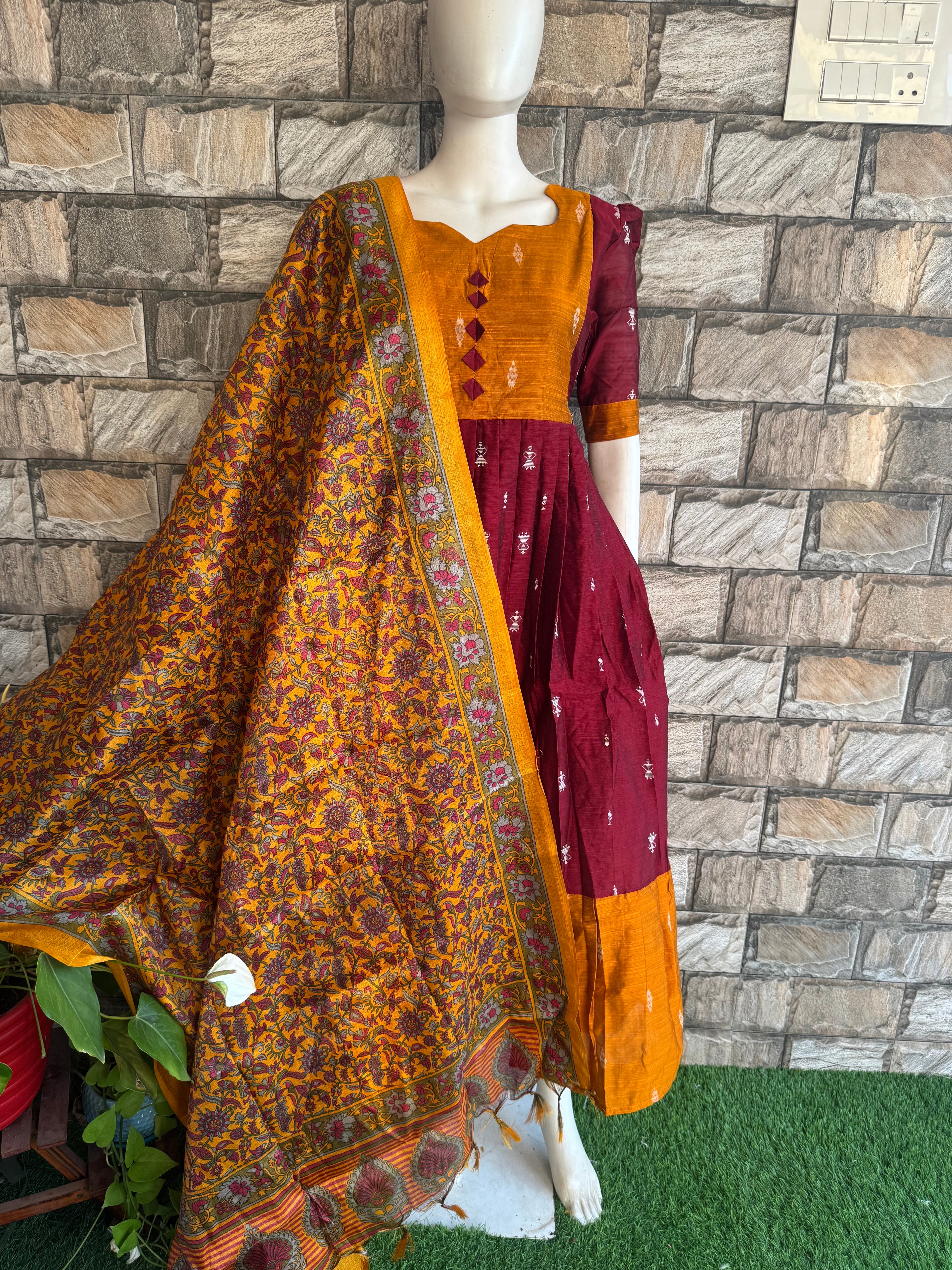 Mustard Poly khadhi Dupatta
