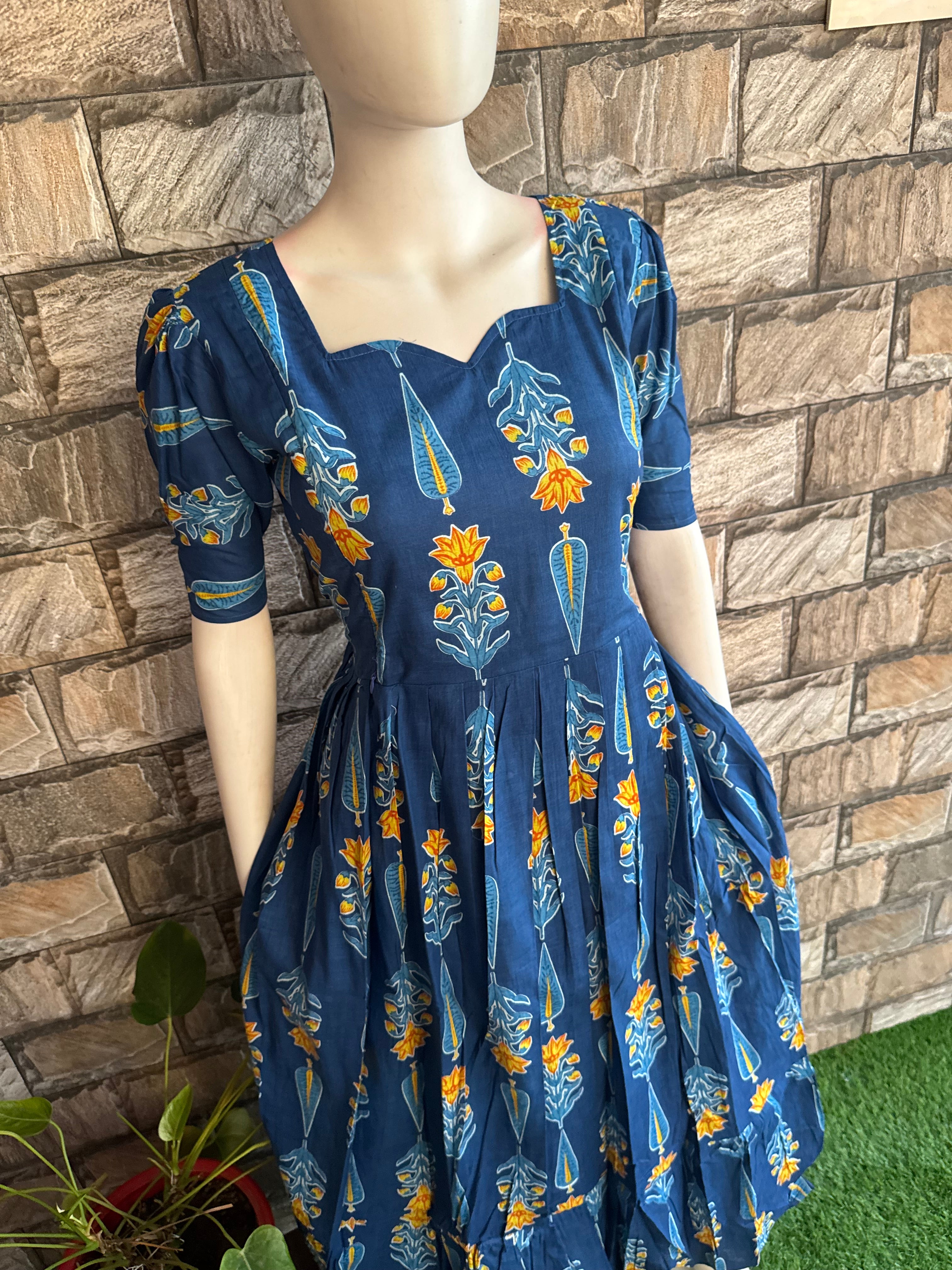 Navy soft cotton Maternity maxi Christmas tree