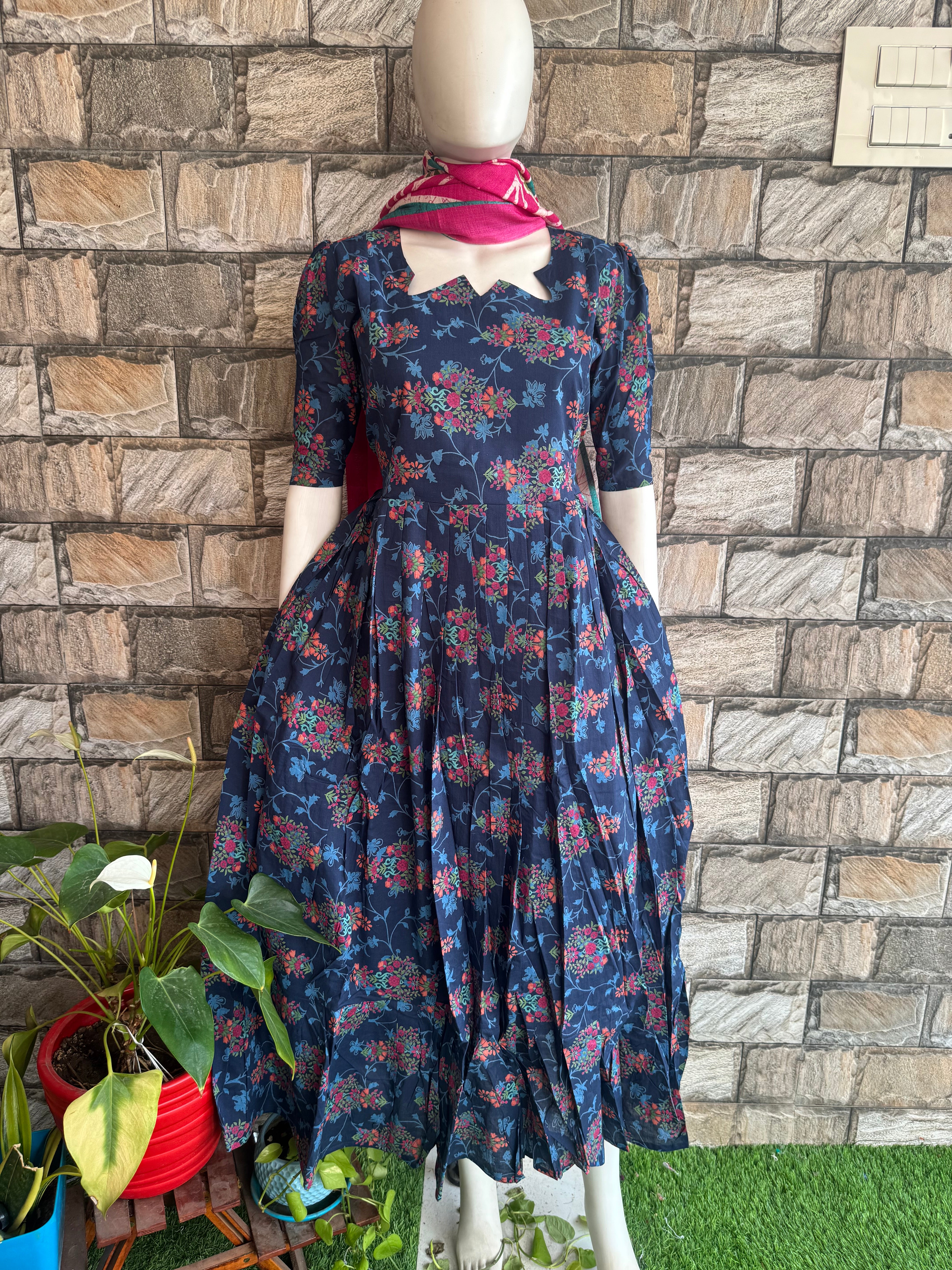 Bluey floral shade   soft cotton Maternity maxi