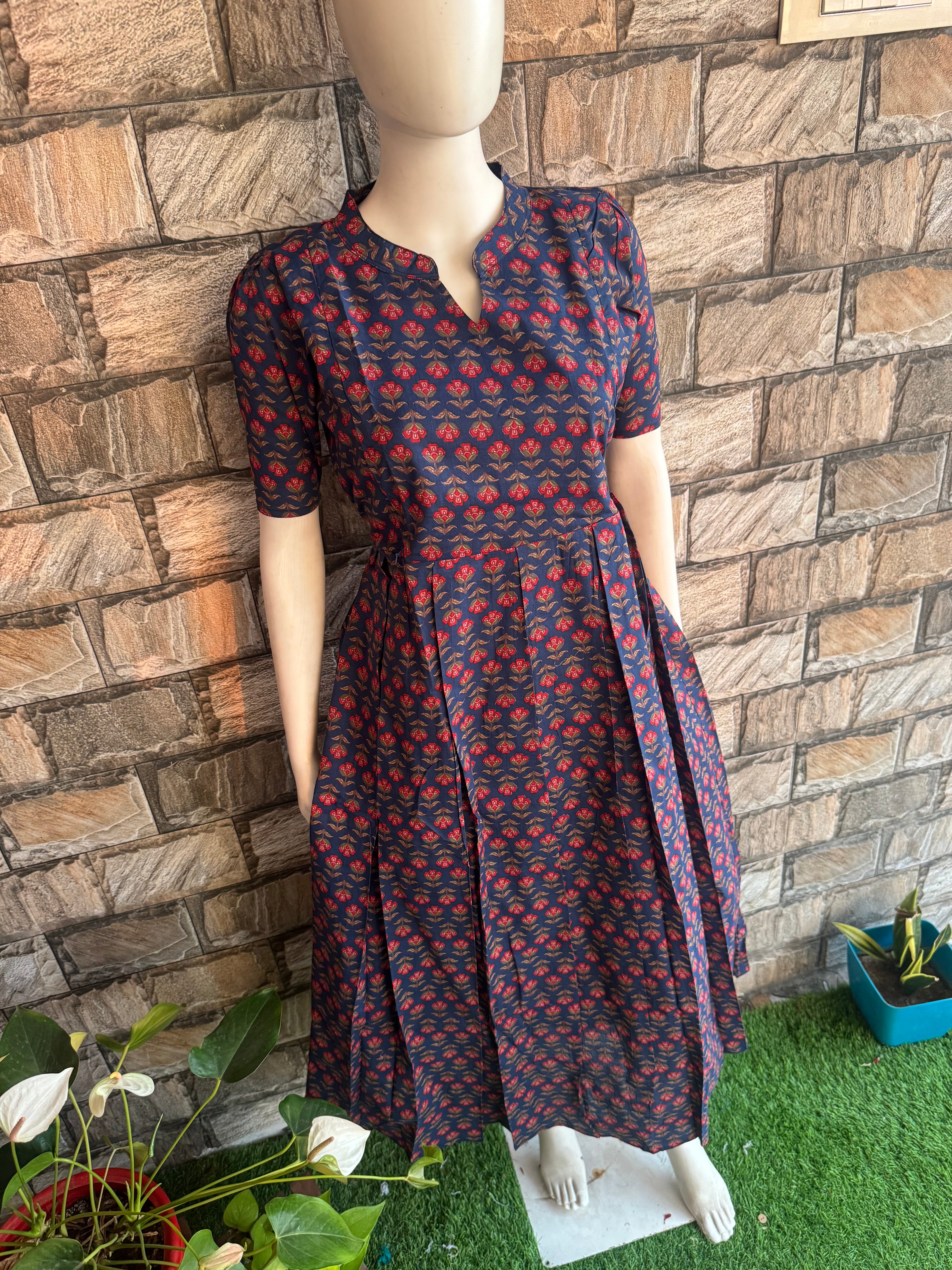 Navy soft cotton Maternity maxi Colar Maxi