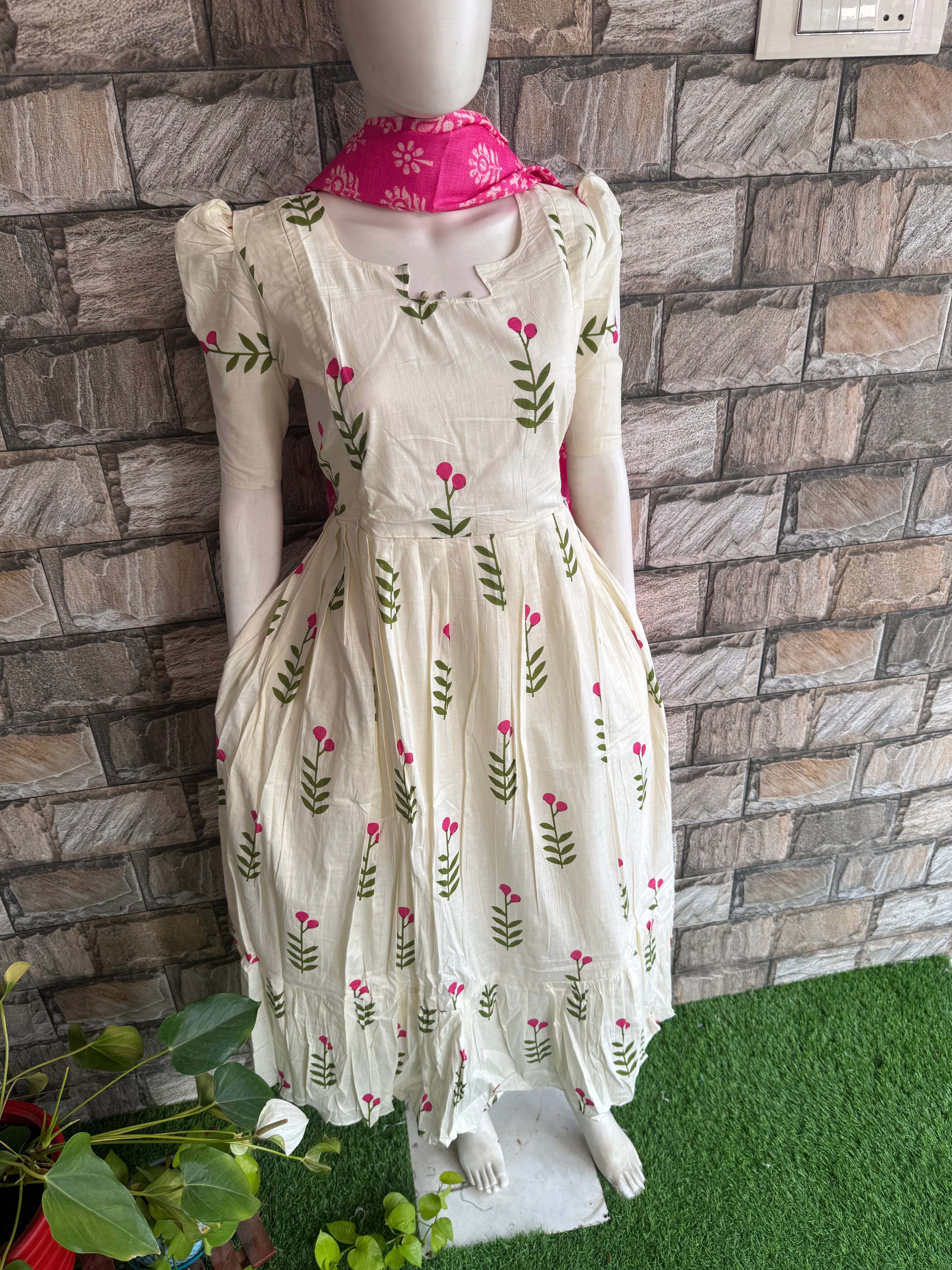 Blossom cotton Maternity maxi
