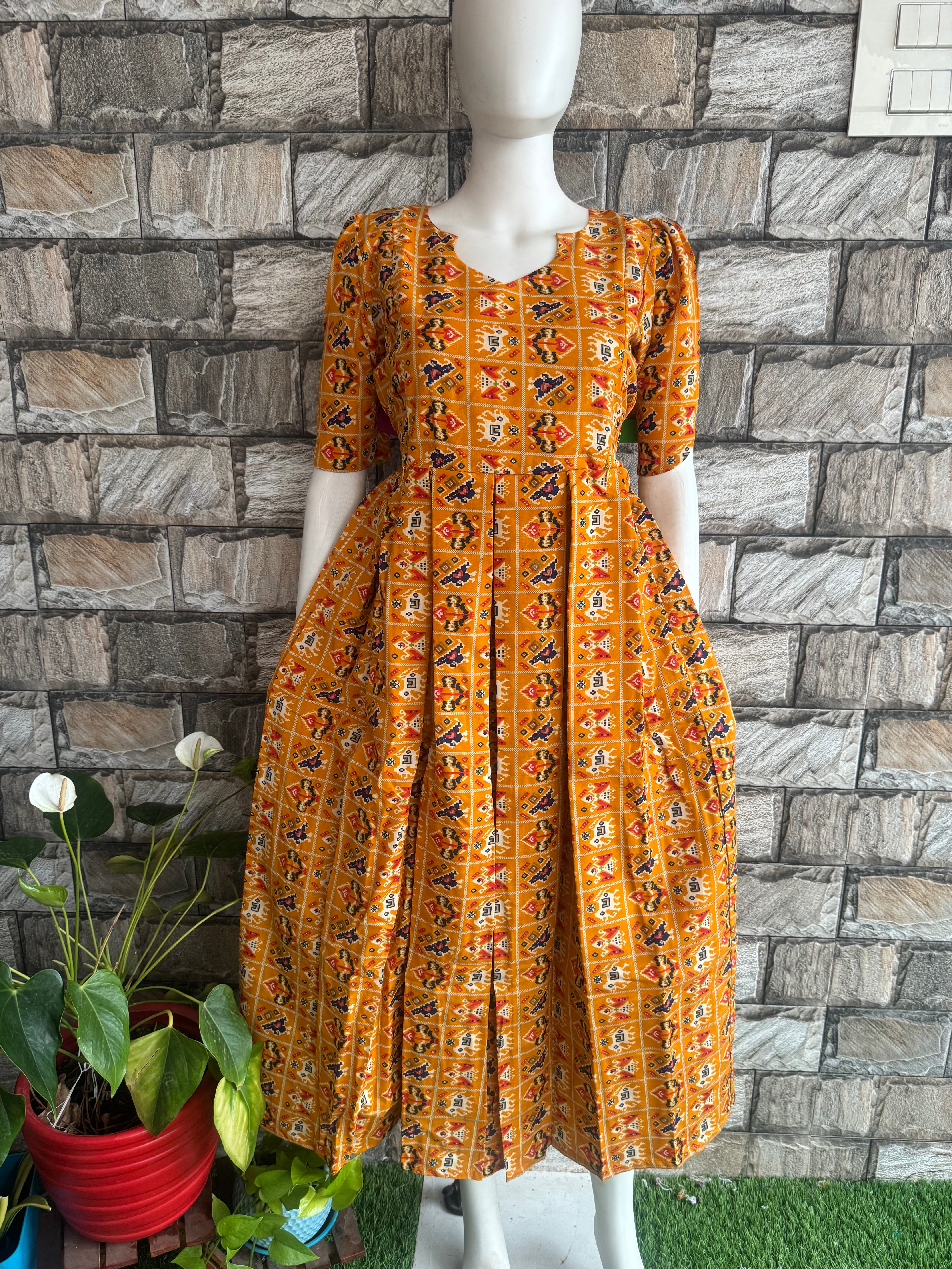 Yellow cotton Ajrak