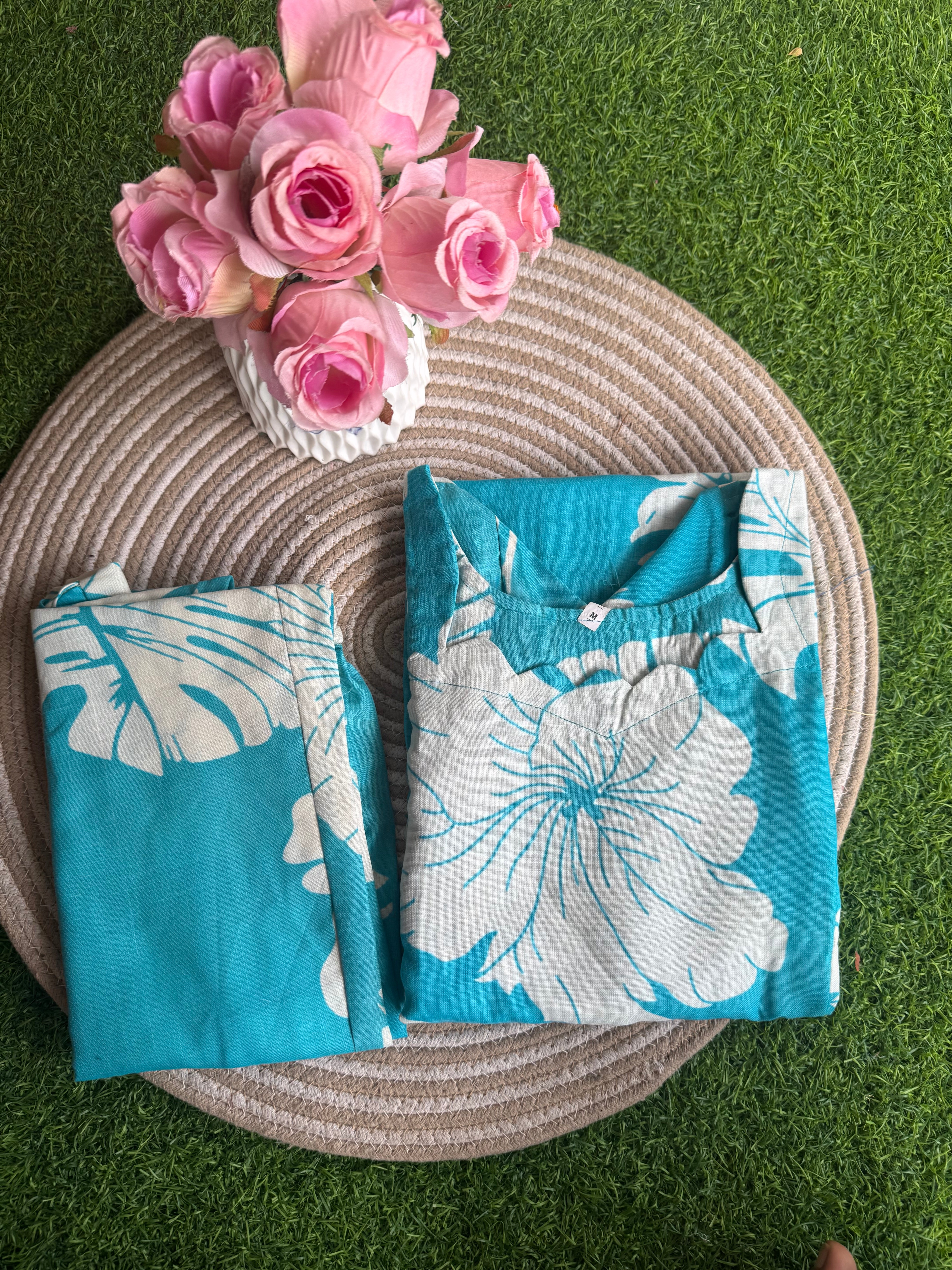 Sky blue Co od Set Top +Pant