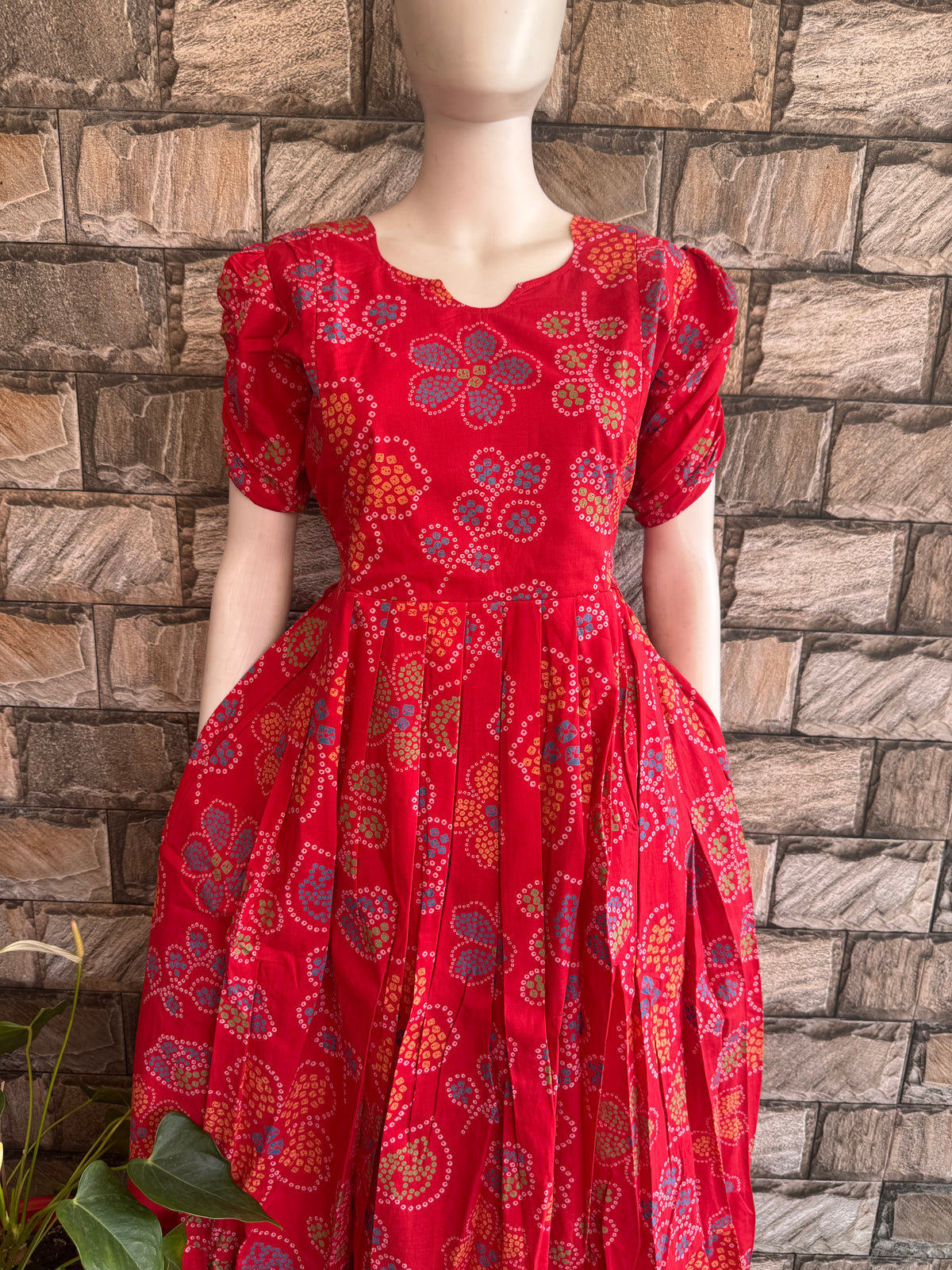 Soft cotton Maternity Feeding maxi Red shade without dupatta