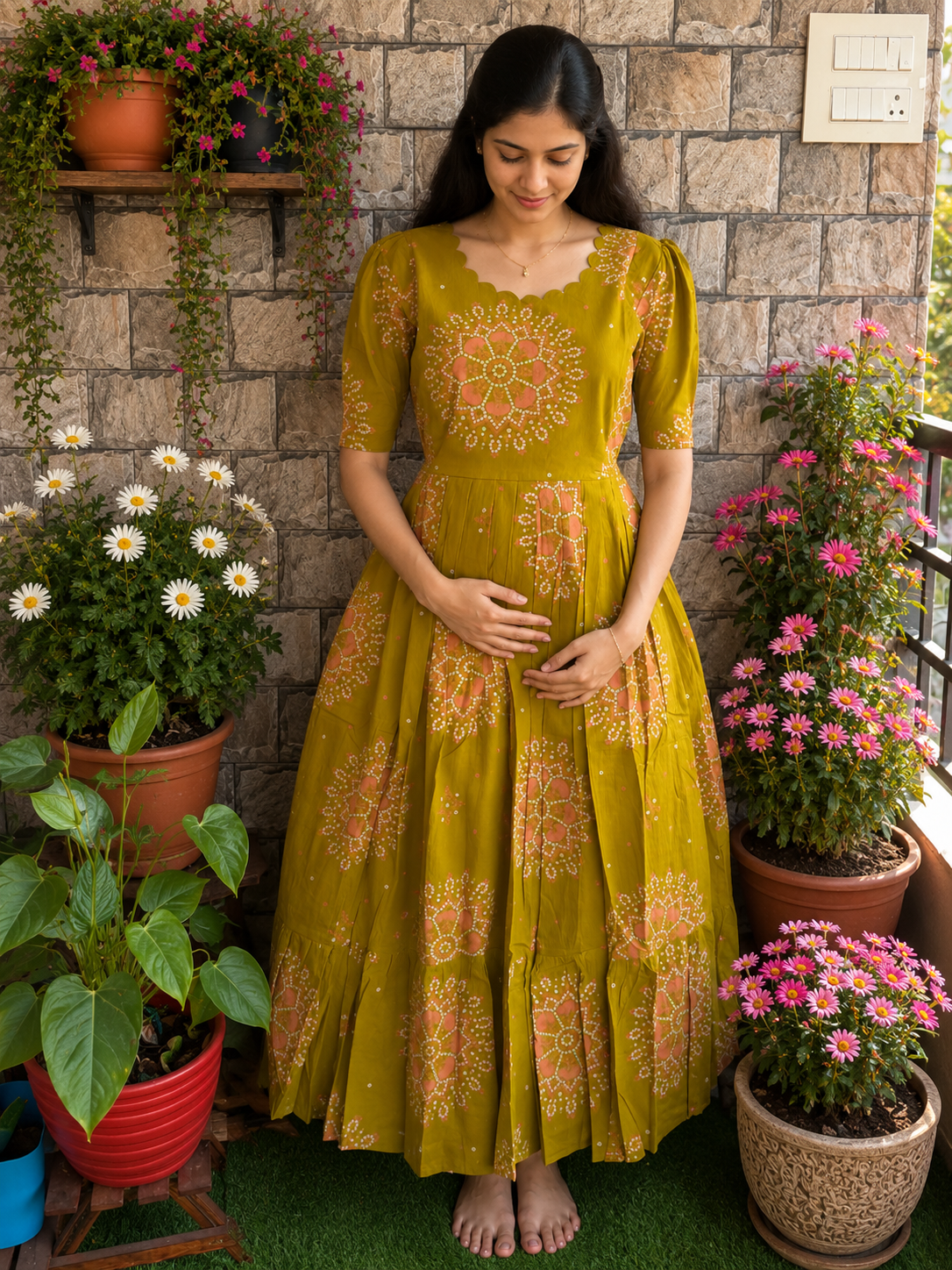 Rangoli soft cotton Maternity maxi