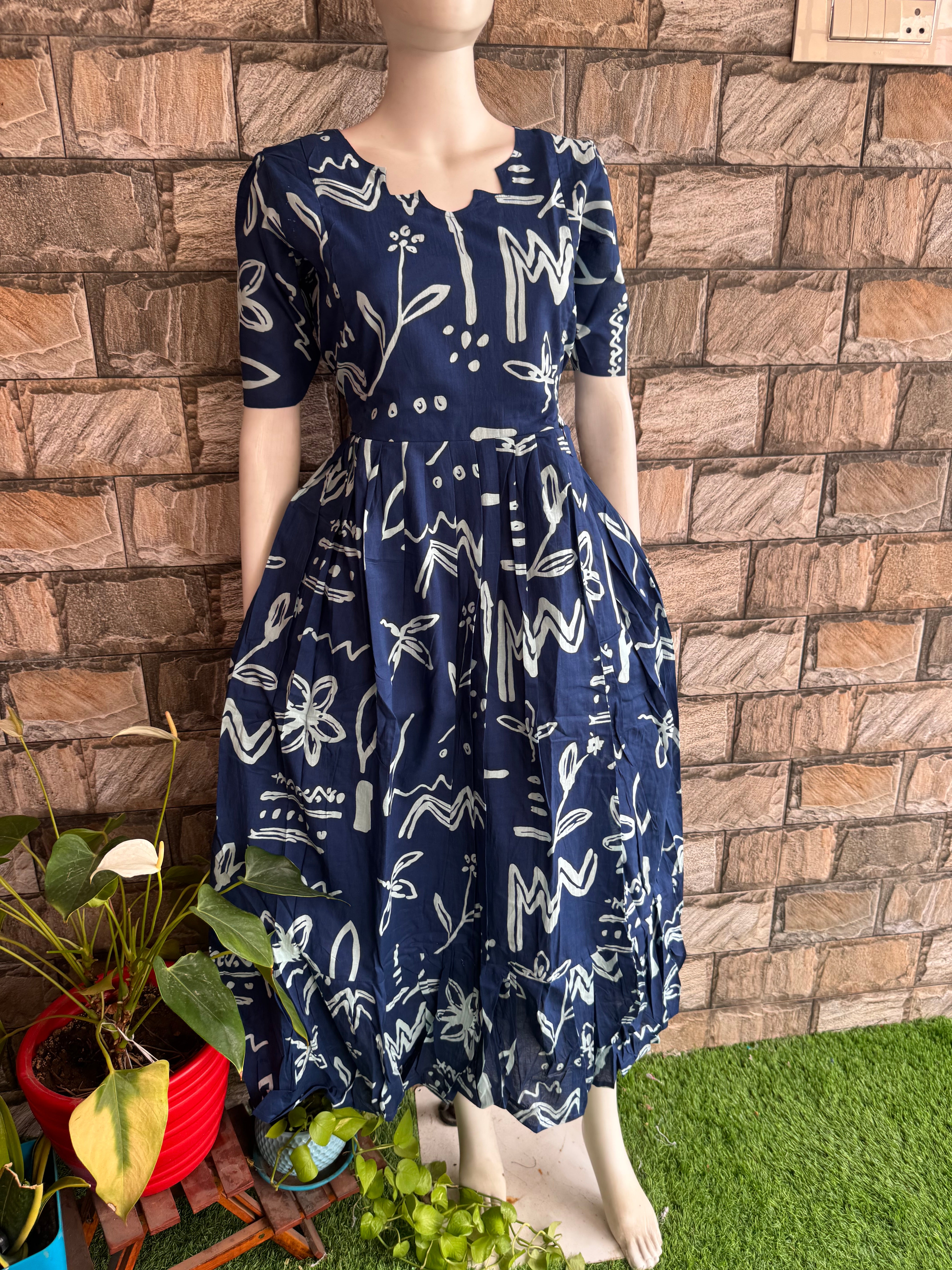 Royal print soft cotton Maternity maxi