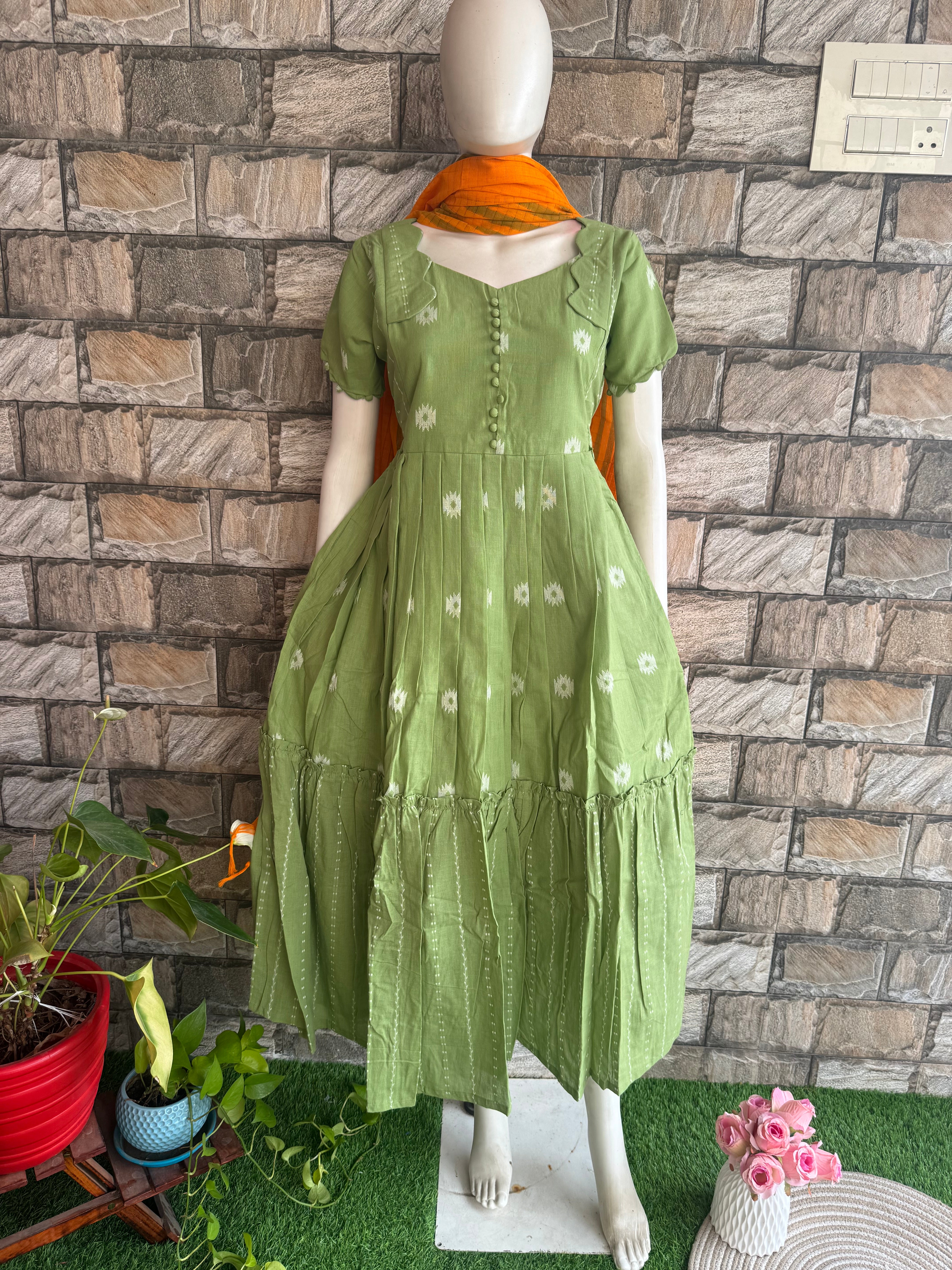 Maternity maxi Handloom cotton Best price Pista Green