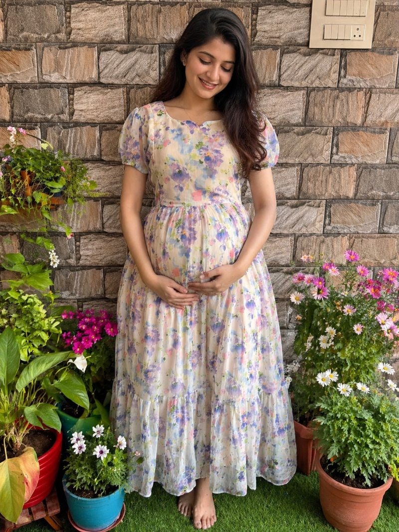 Georgette Maternity & Feeding Maxi
