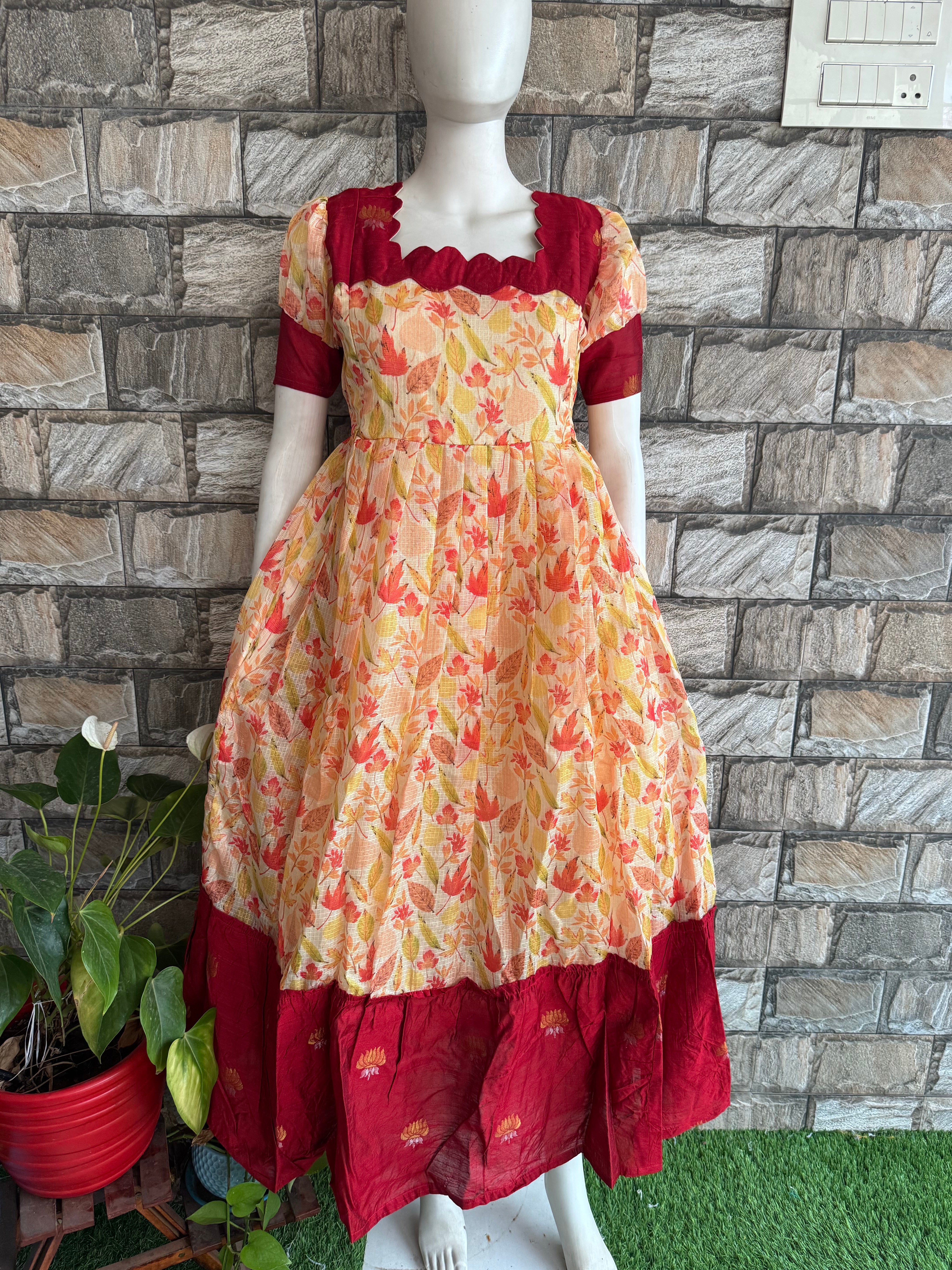 Kota Cotton Fabric Maternity Maxi