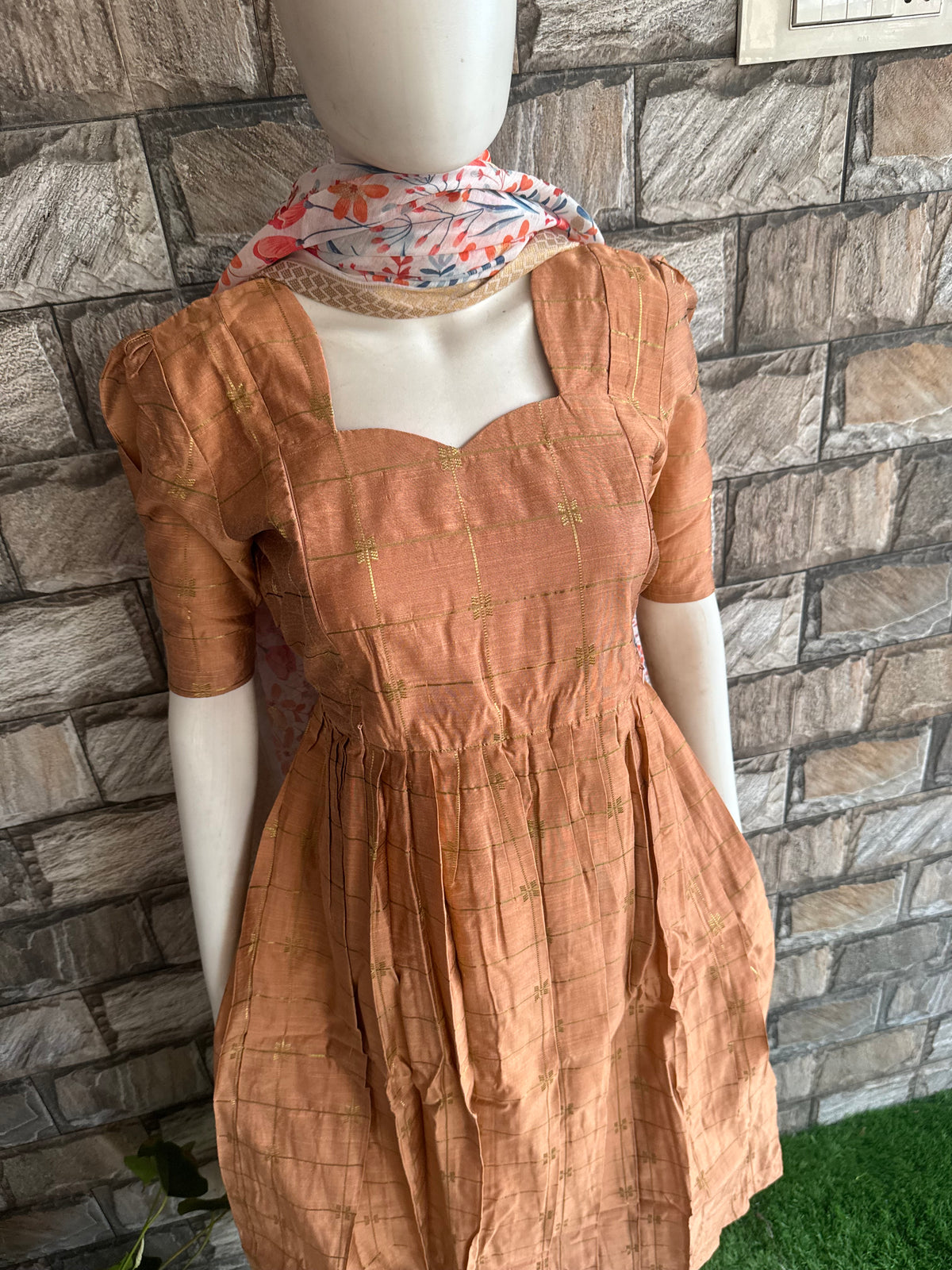 Raw silk Maternity Feeding maxi Budget launch Including dupatta