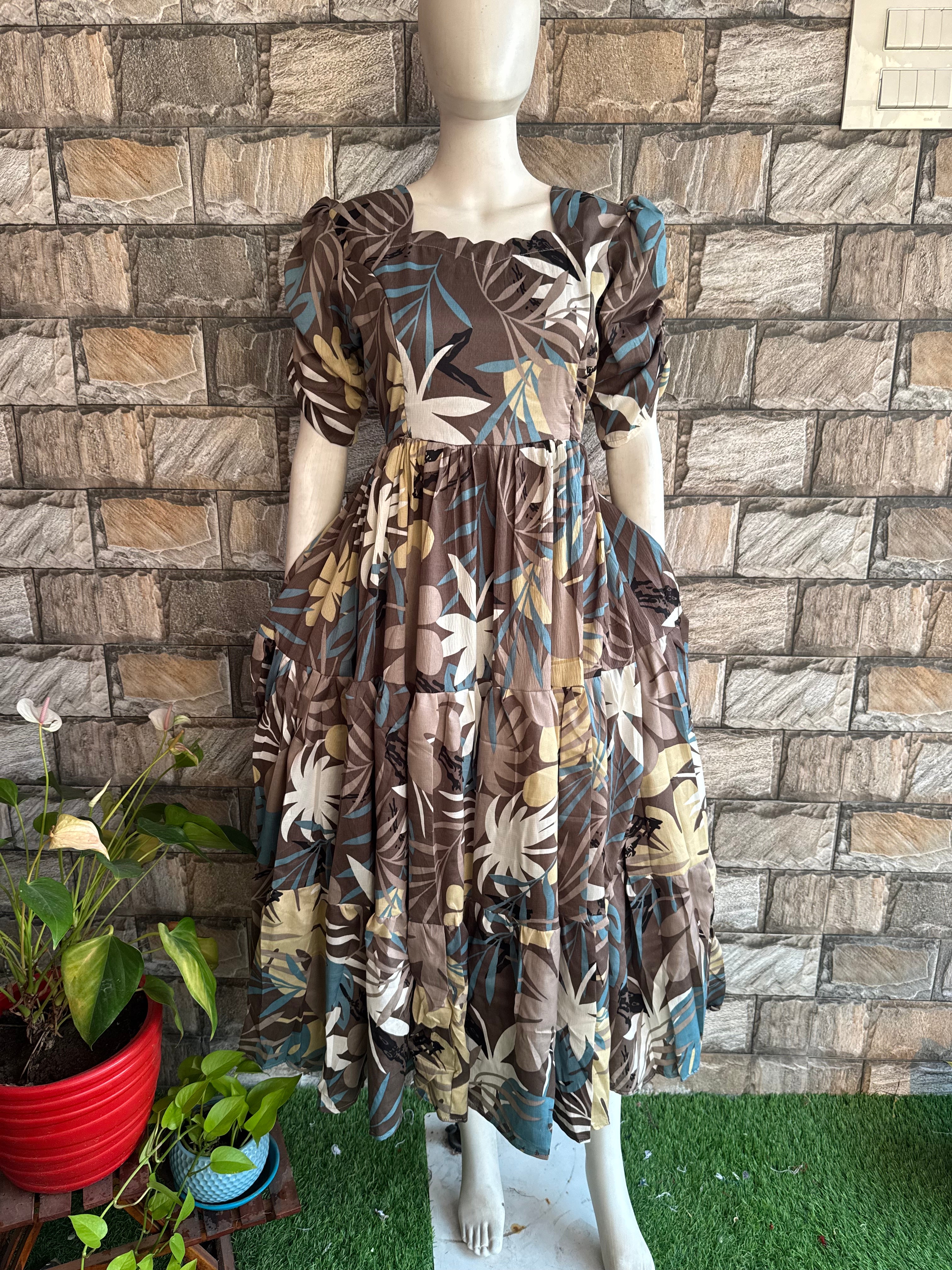 Brownie Delta crepe Maternity maxi