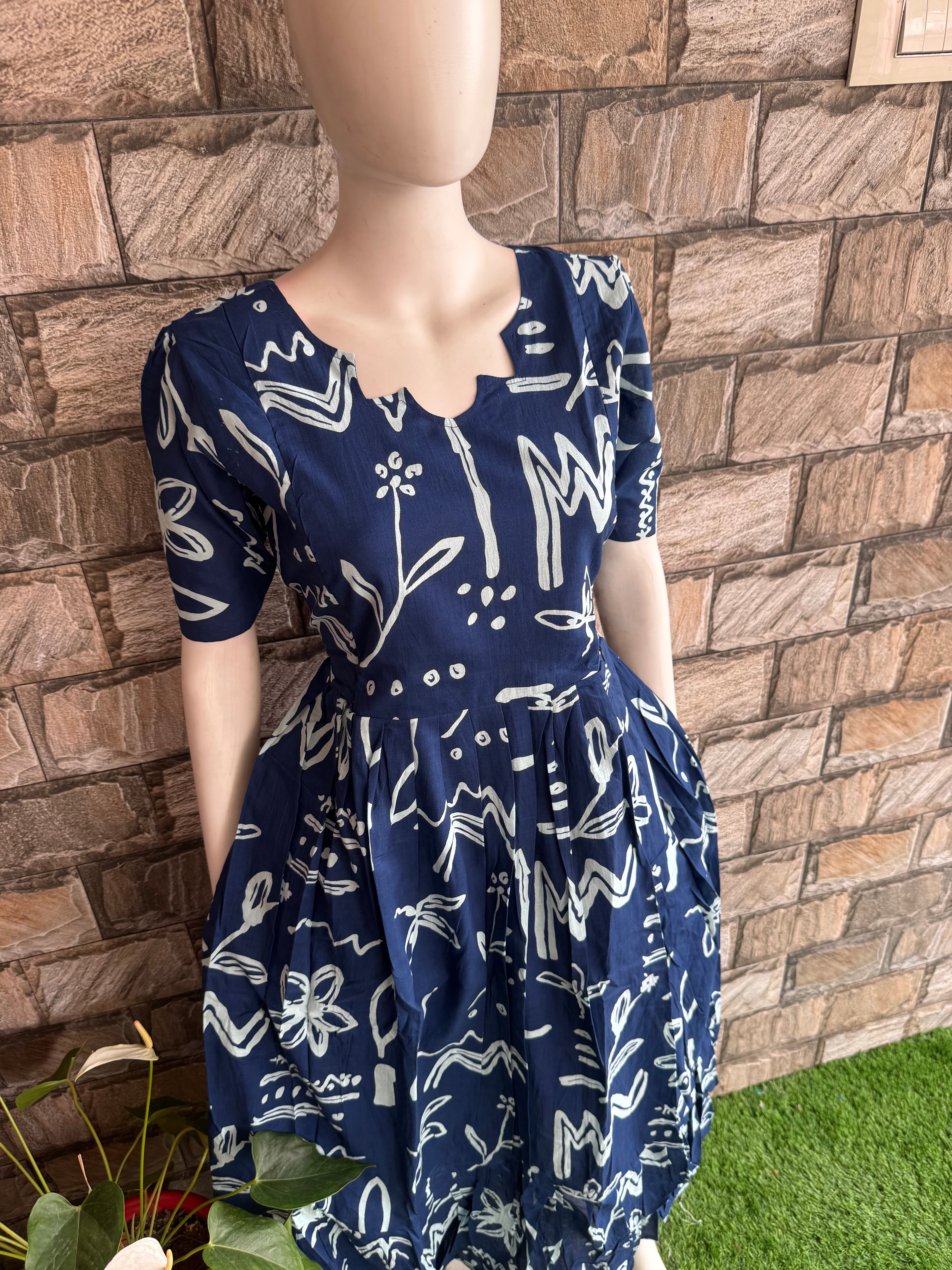 Royal print soft cotton Maternity maxi