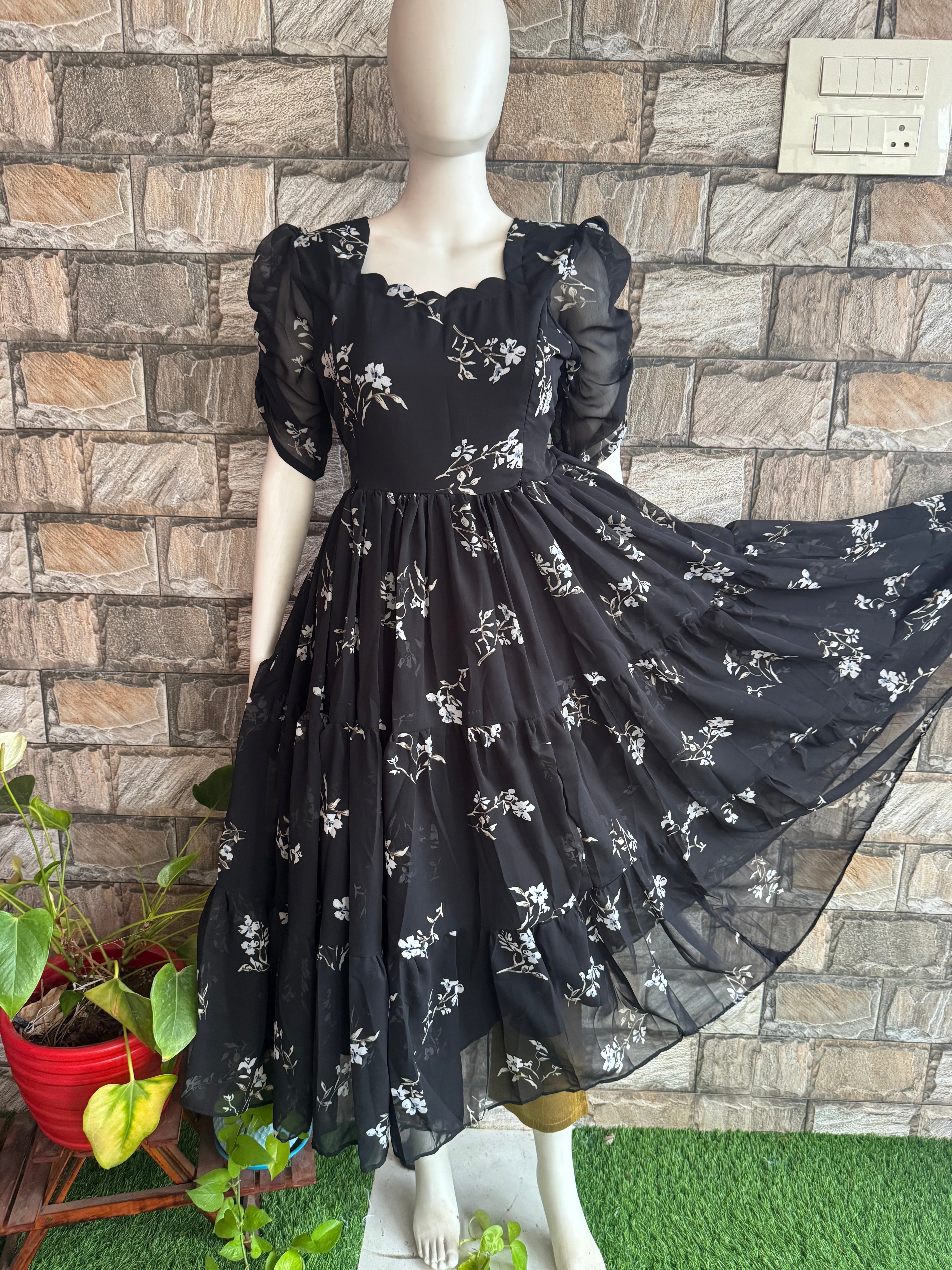 Feeding Maternity Georgette maxi BLACK