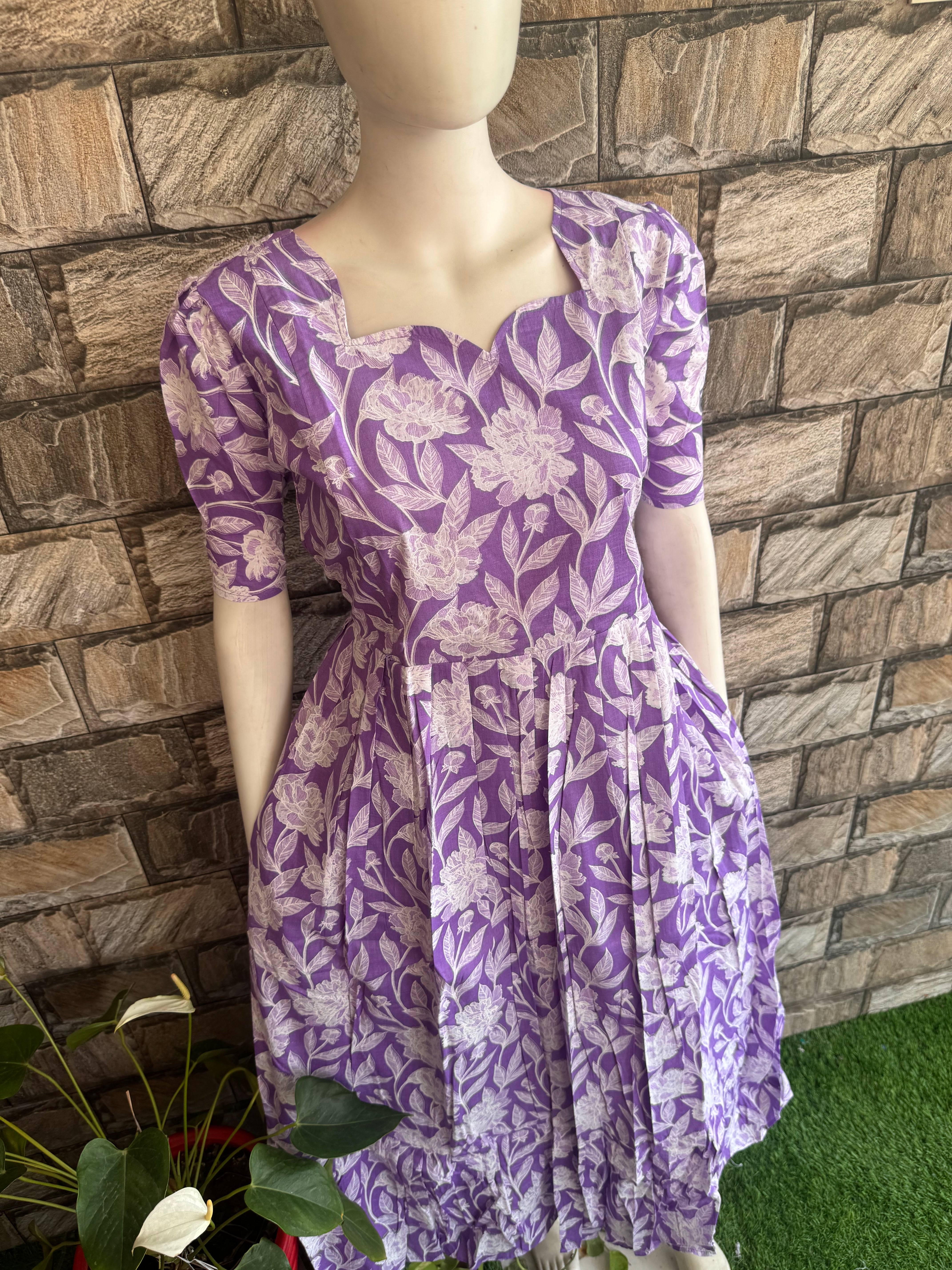 Lilac  soft cotton Maternity maxi
