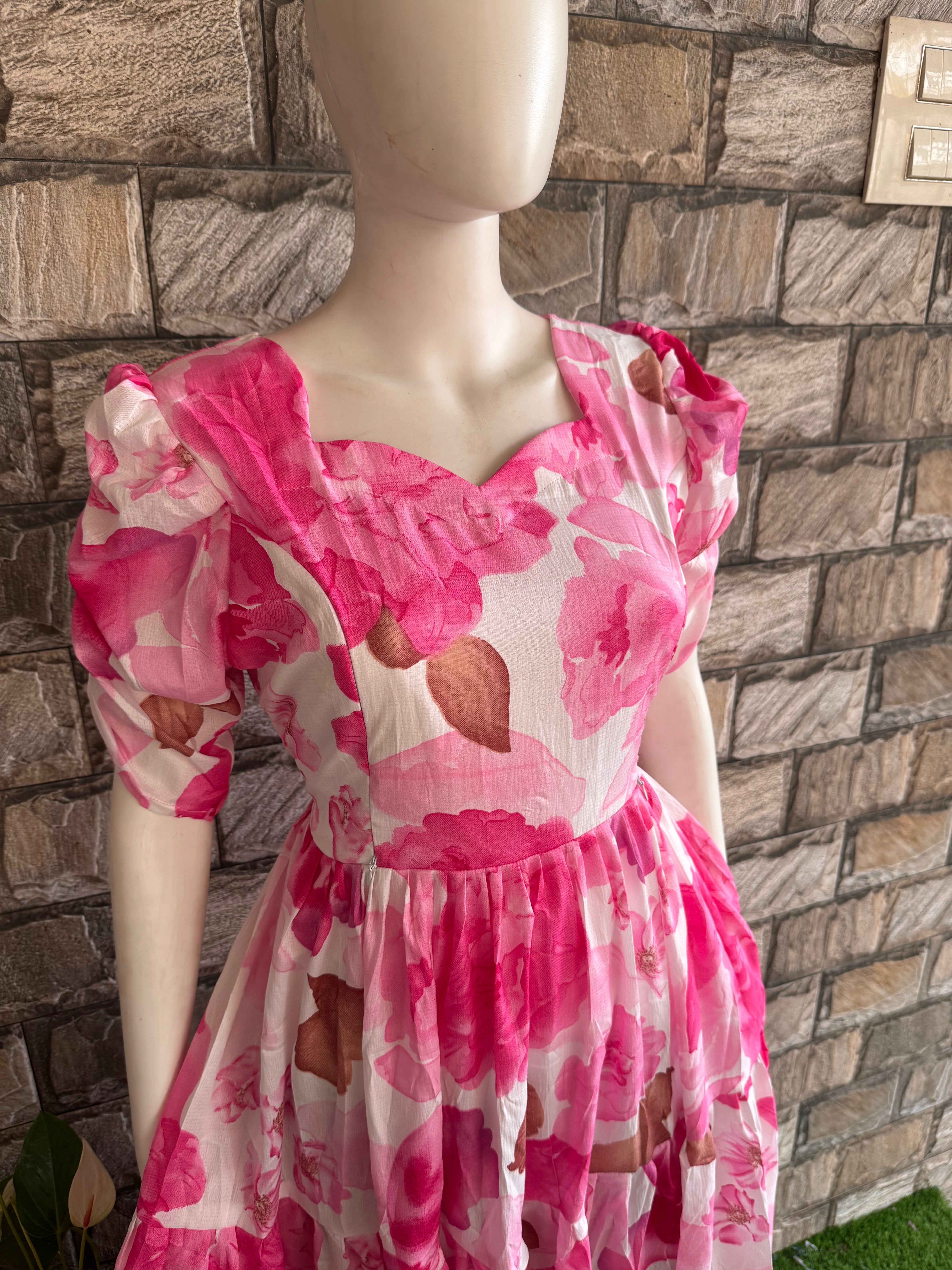 Pink delta maternity maxi