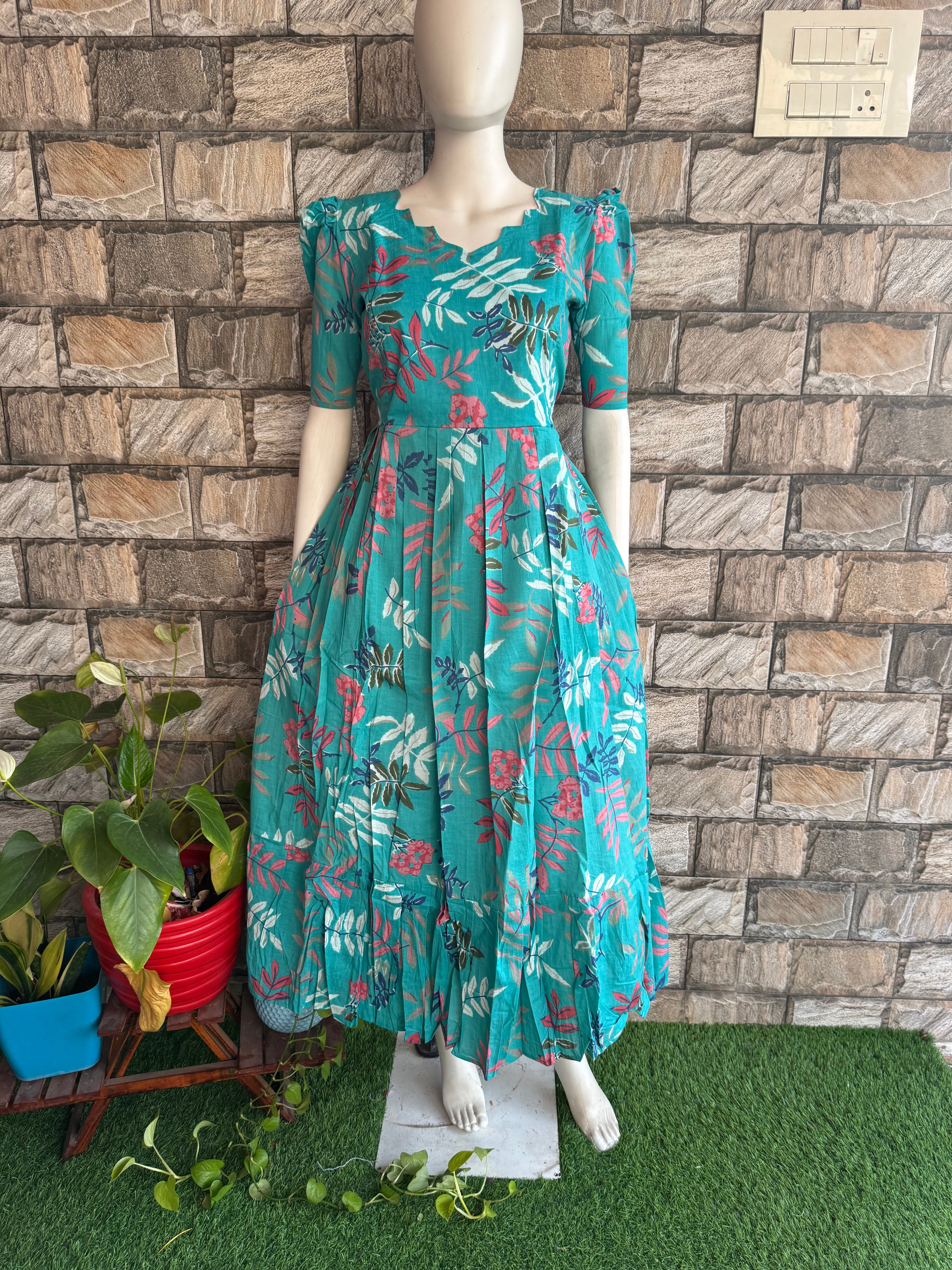 Pale Sky blue soft cotton Maternity maxi