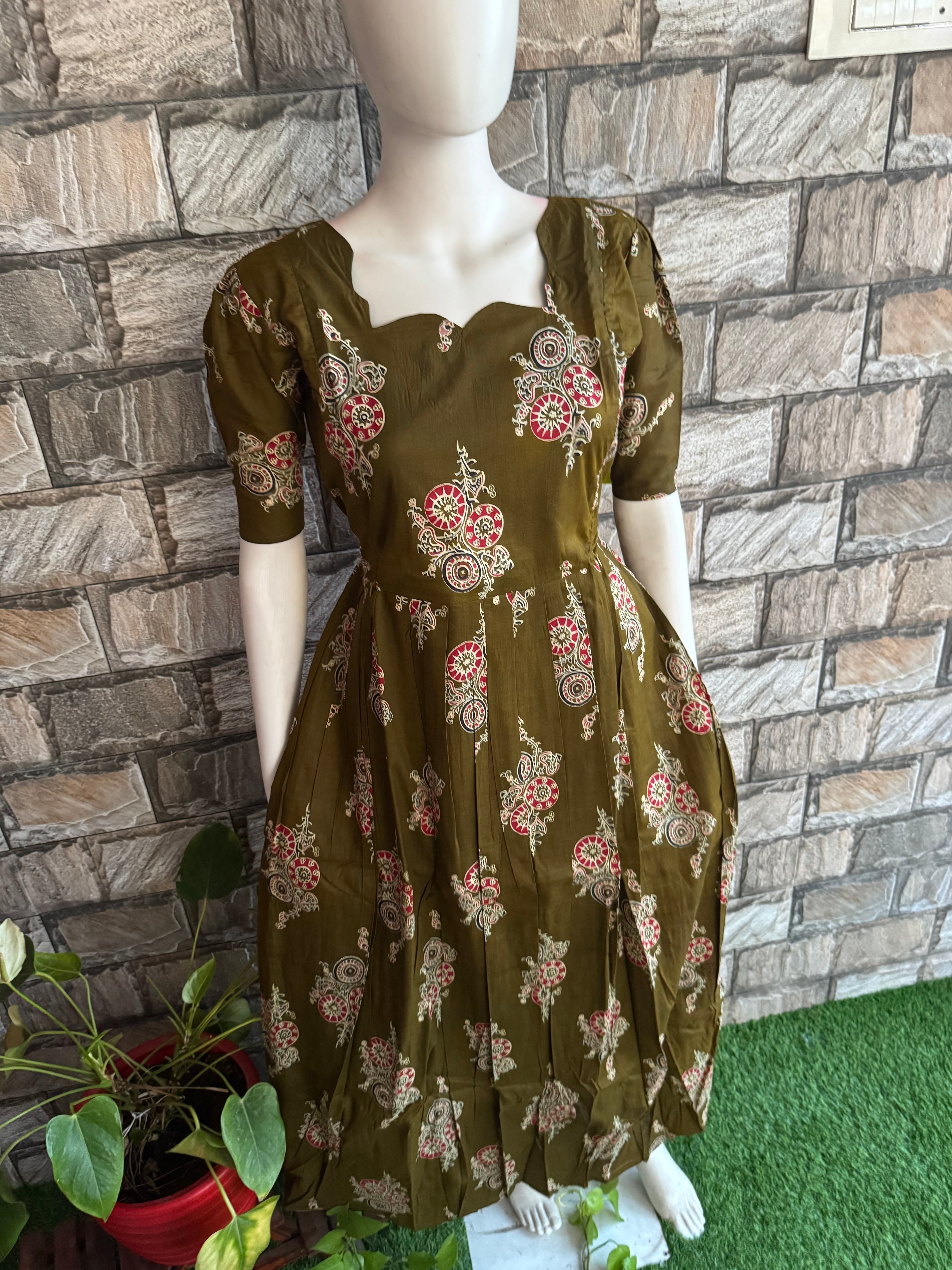 Olive soft cotton Maternity maxi