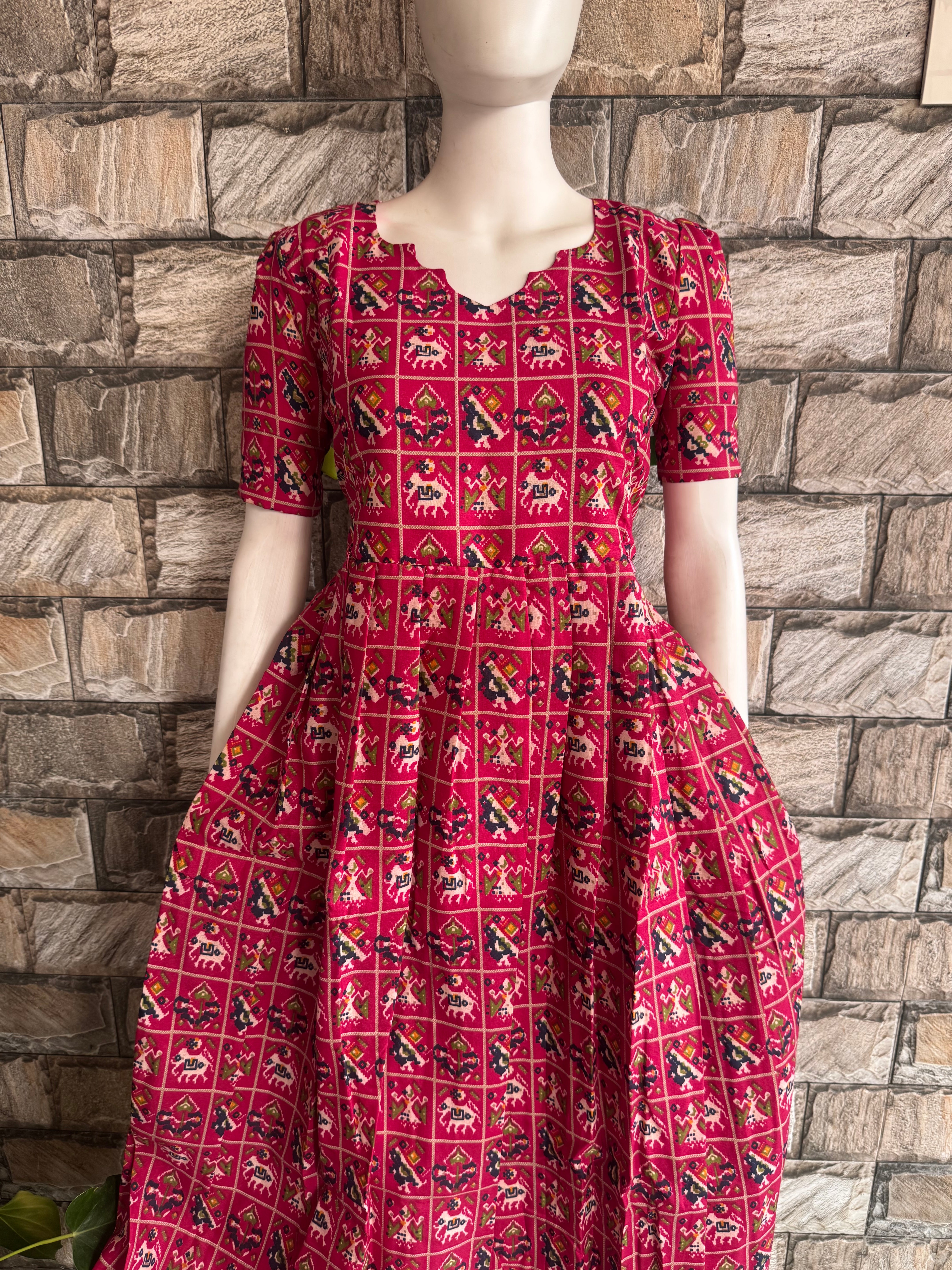 Ajrak design cotton Mix Maternity maxi