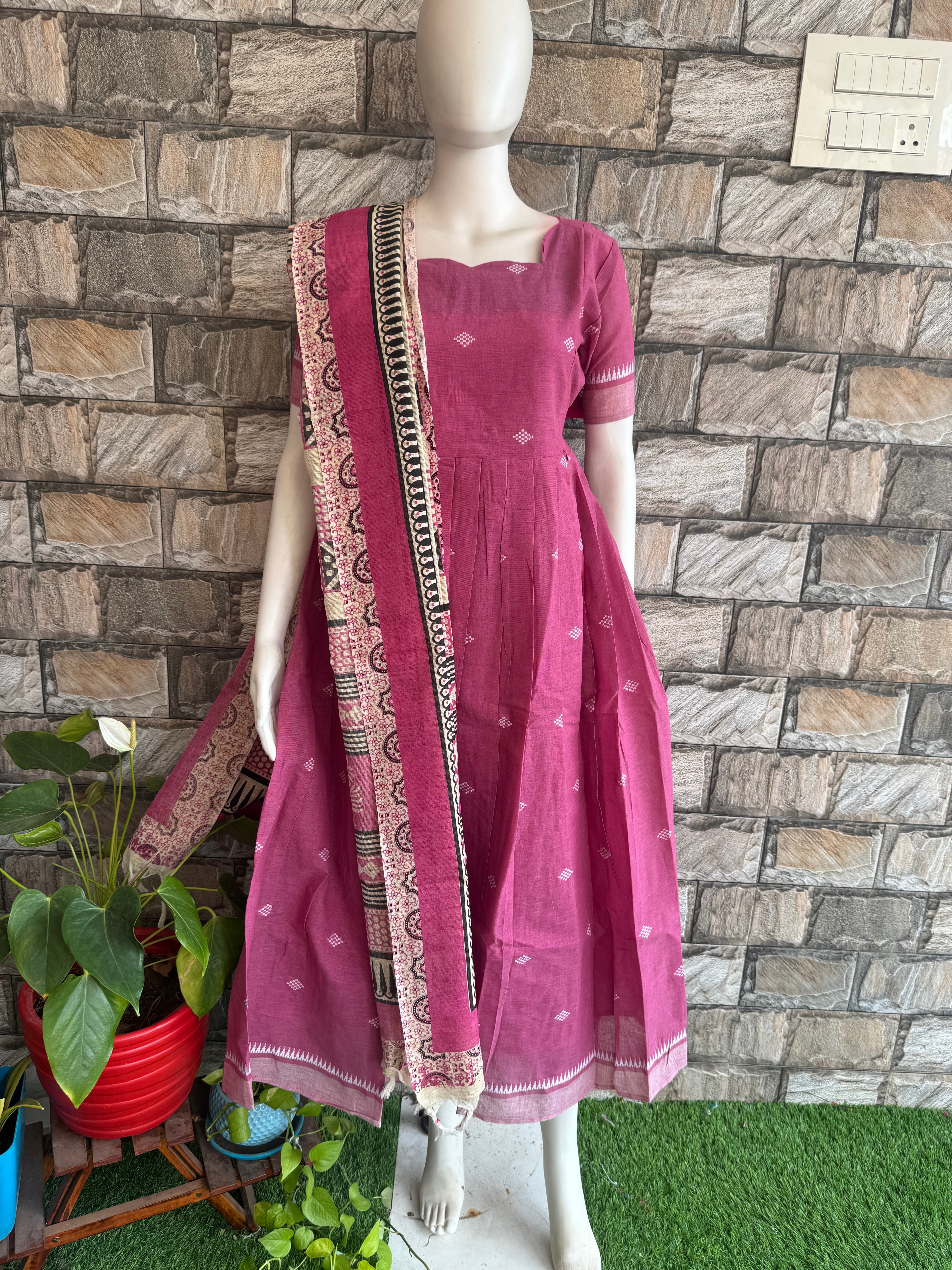 Madhubhani Dupatta pink