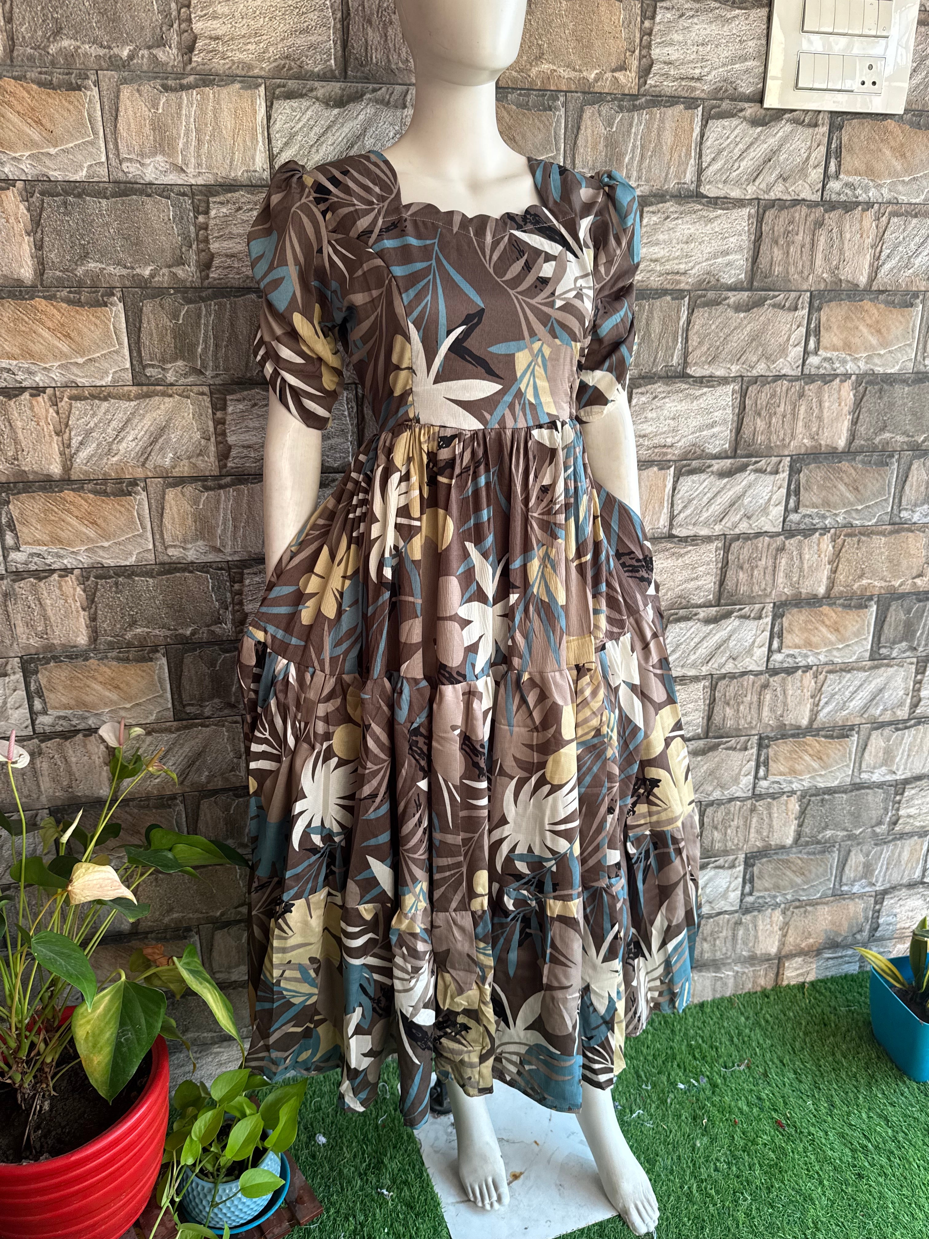 Brownie Delta crepe Maternity maxi